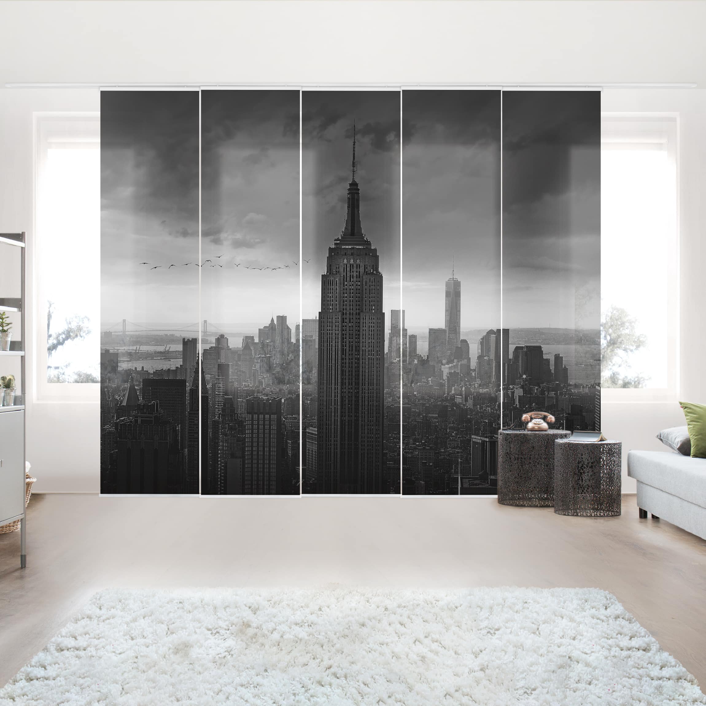 Schiebegardine Set New York Rockefeller View