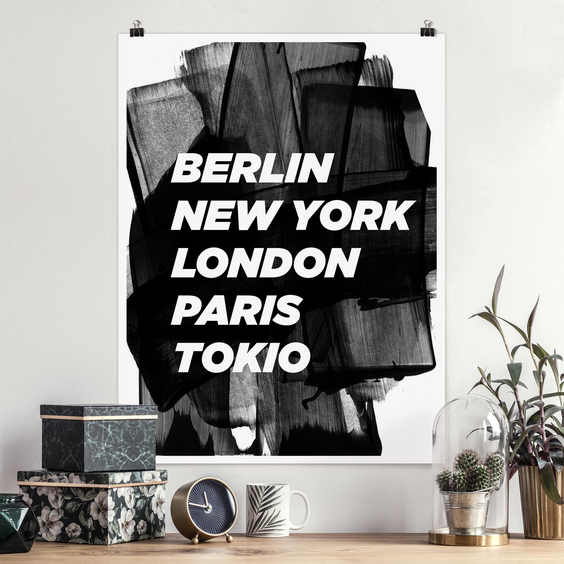 Poster - Hochformat Berlin New York London