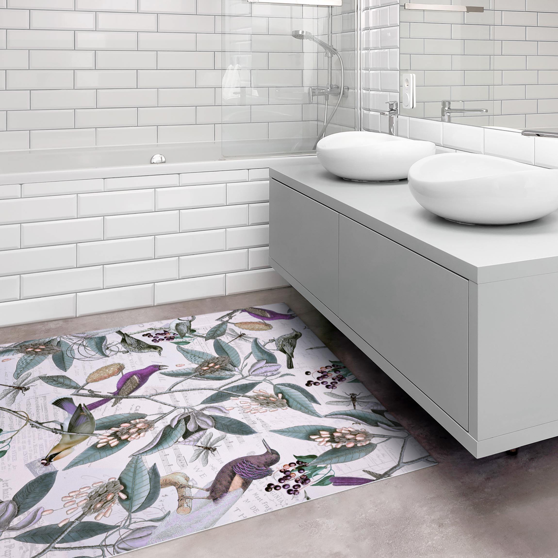 Vinylteppich Vintage Collage - Nostalgische Vögel