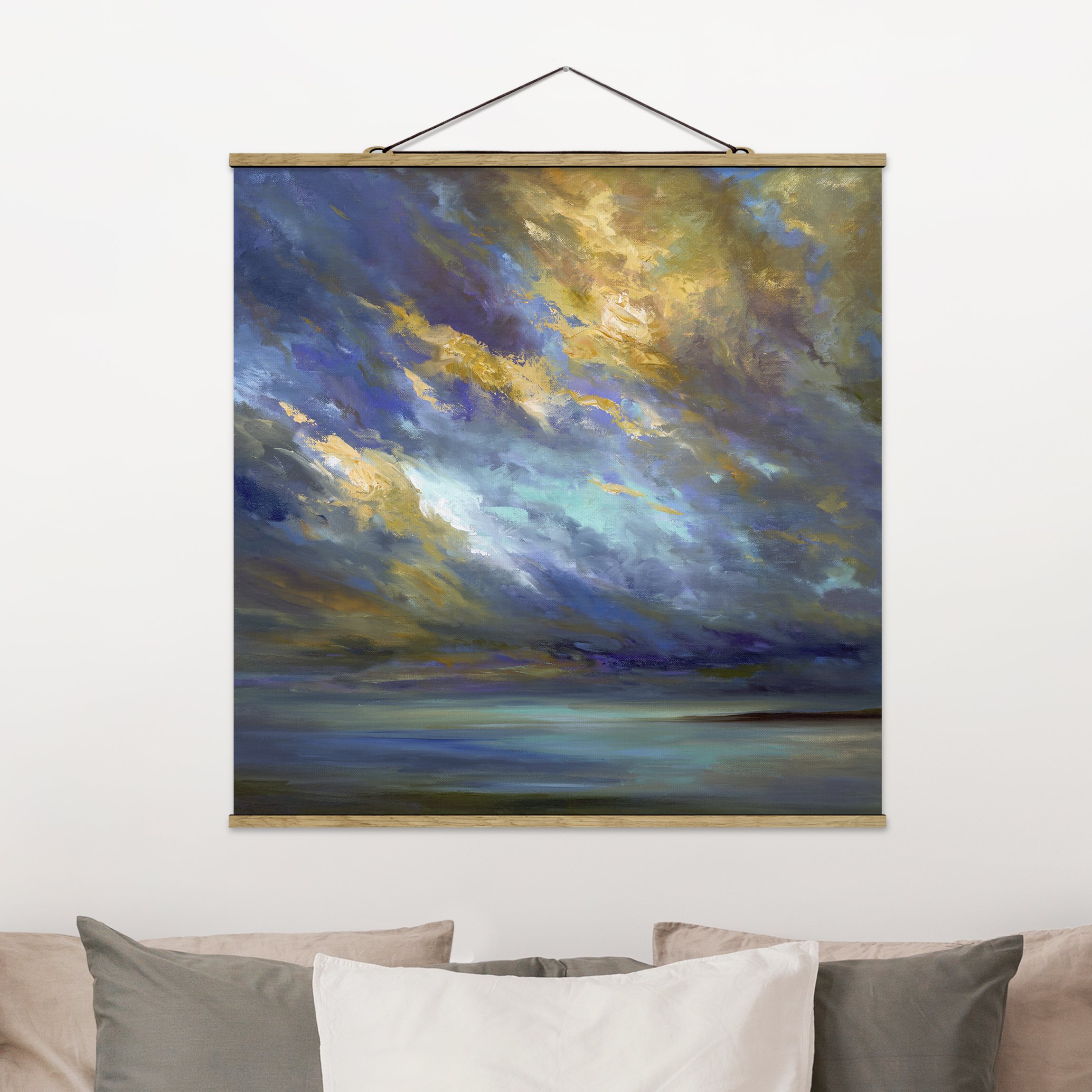 Stoffbild - Quadrat Himmel über Küste