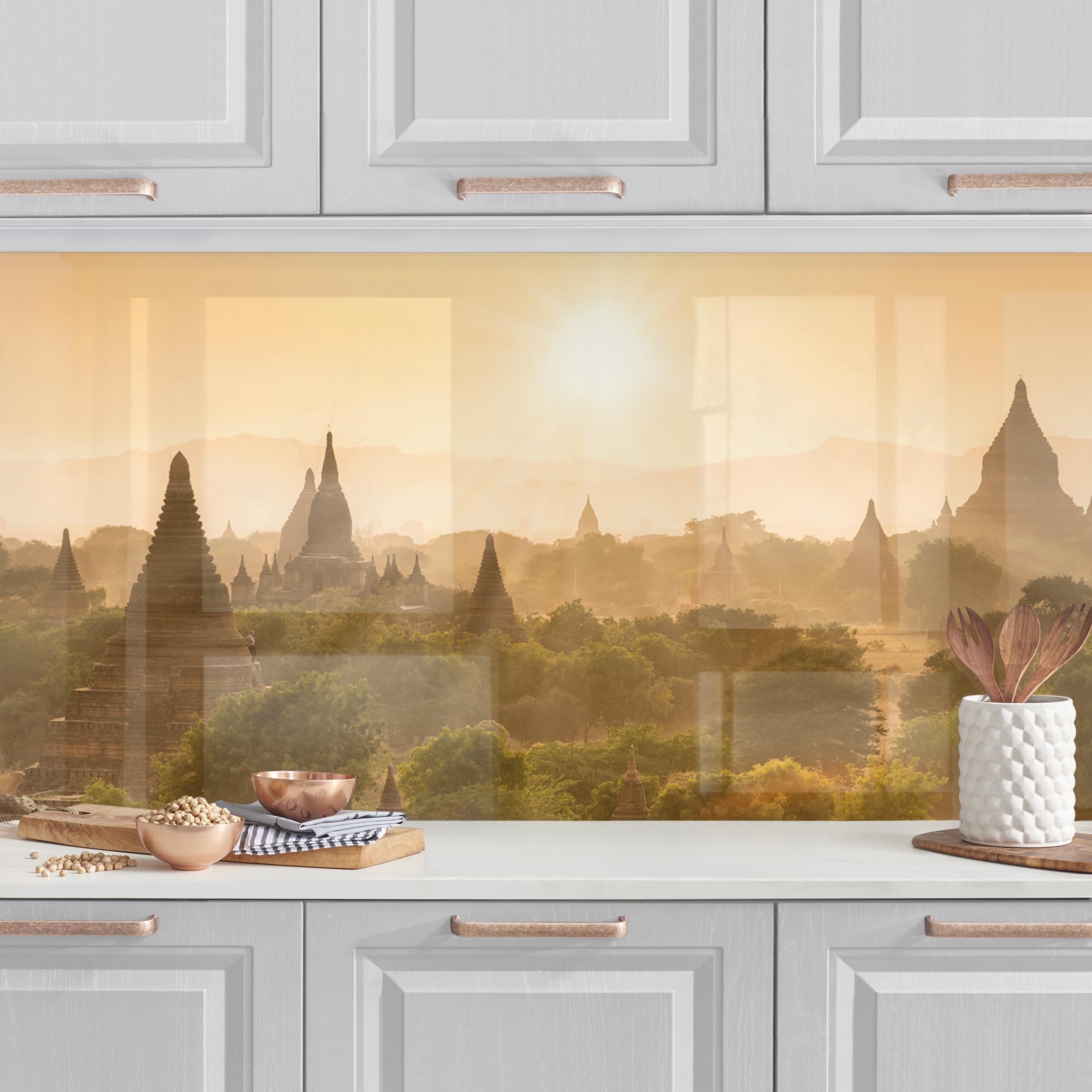 Küchenrückwand Sonnenuntergang über Bagan