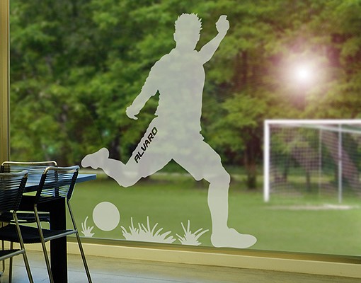 Fensteraufkleber No.RS112 Wunschtext Fußball