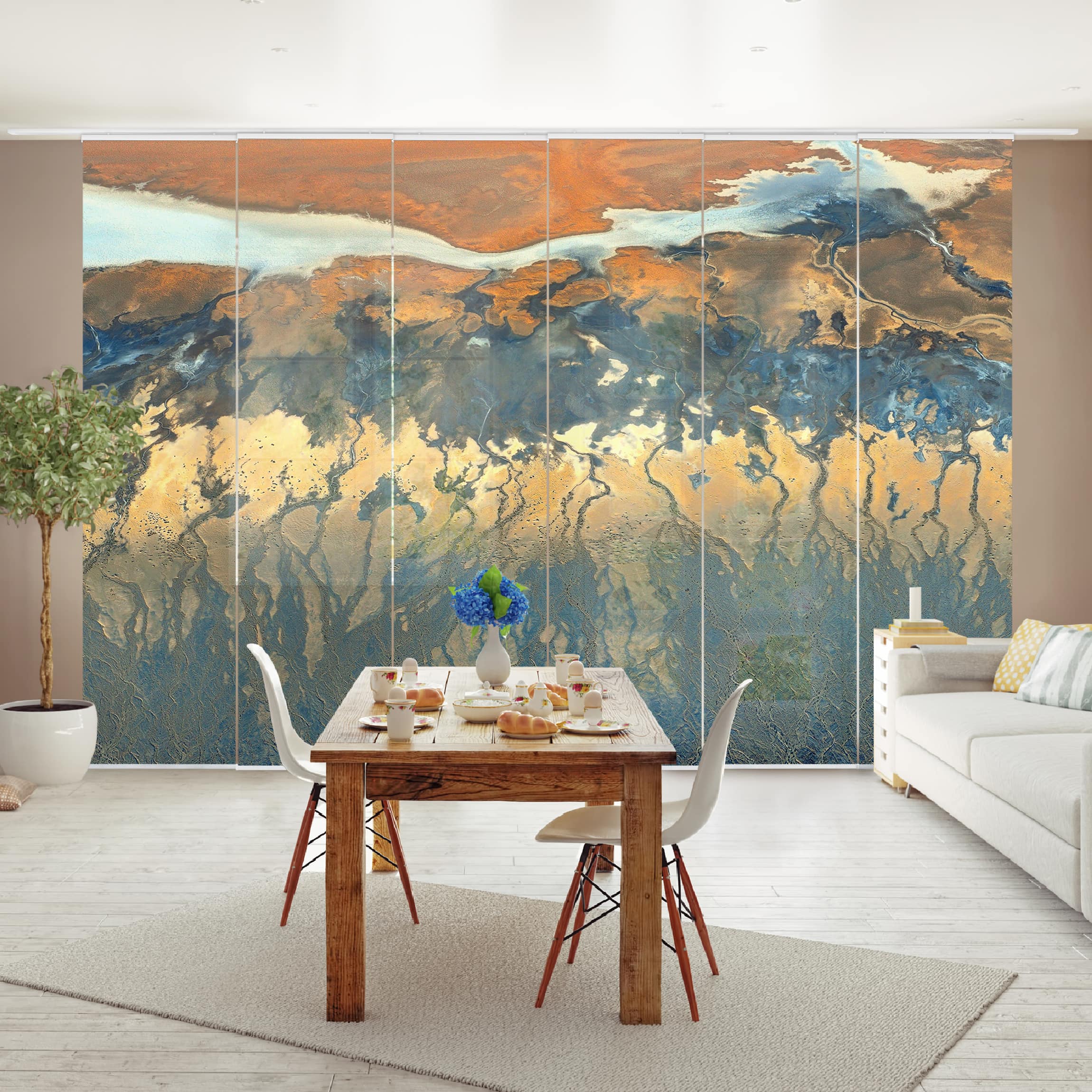 Schiebegardine Set Kalifornien aus der Luft