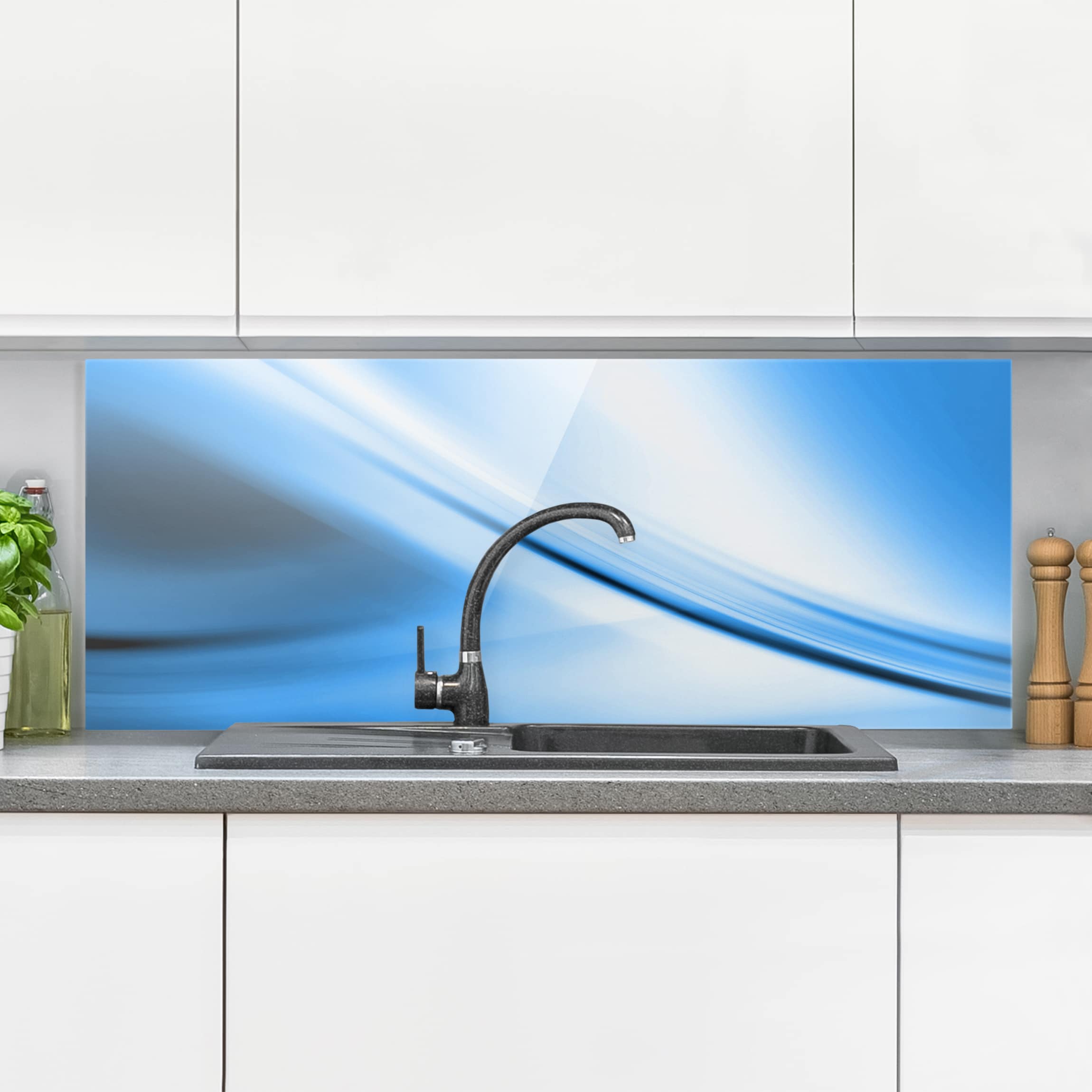 Glas Spritzschutz Deep Blue Heaven