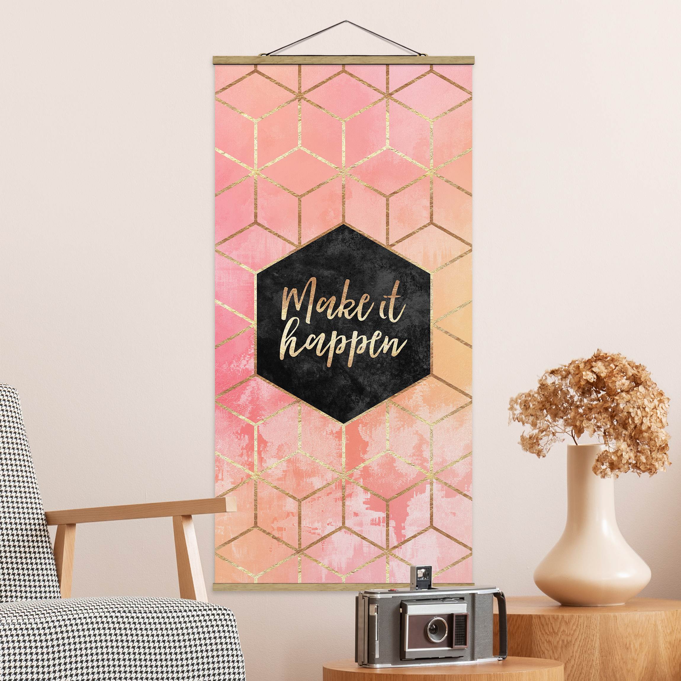 Stoffbild - Hochformat Make It Happen Geometrie Pastell