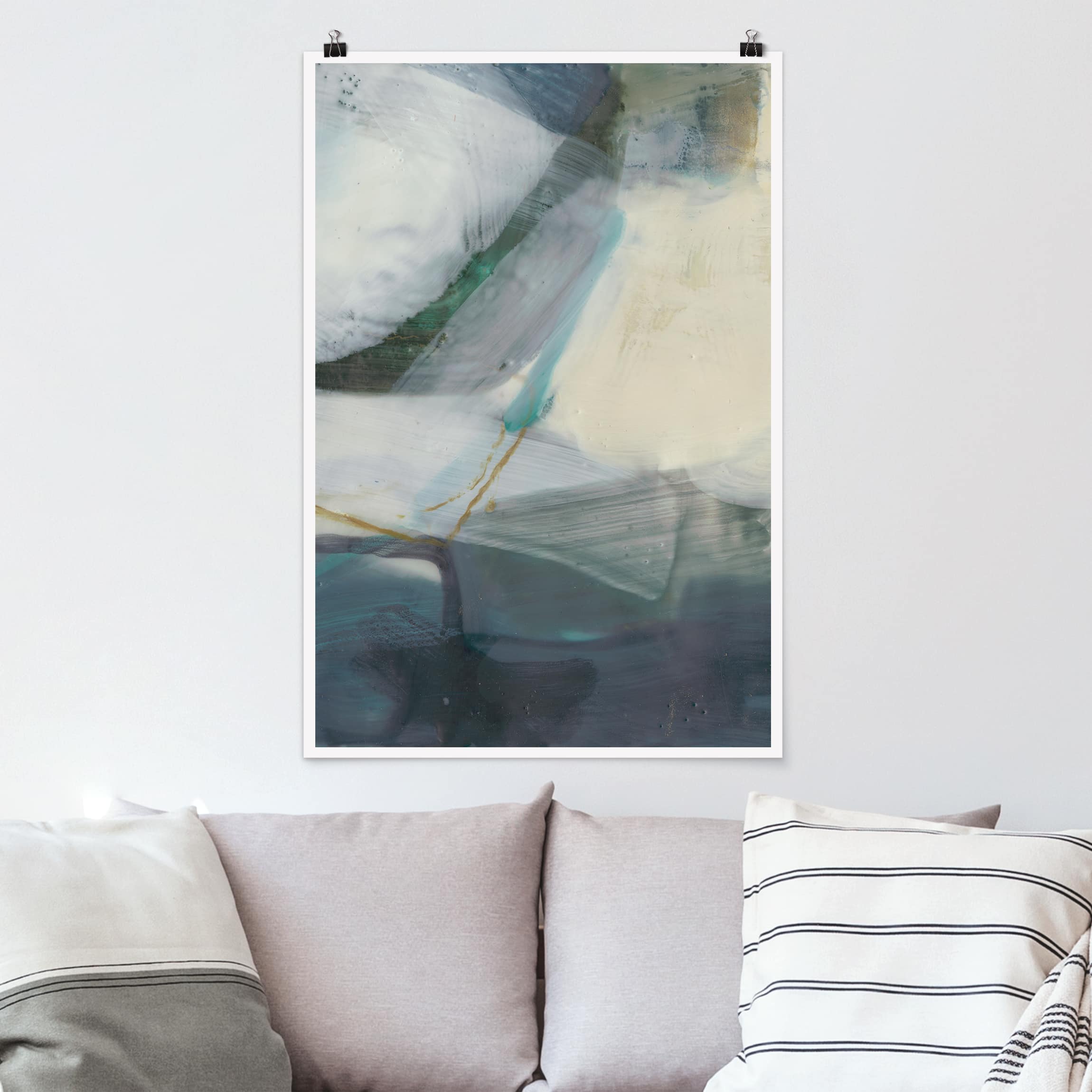 Poster - Hochformat Fangzähne mit Türkis IV