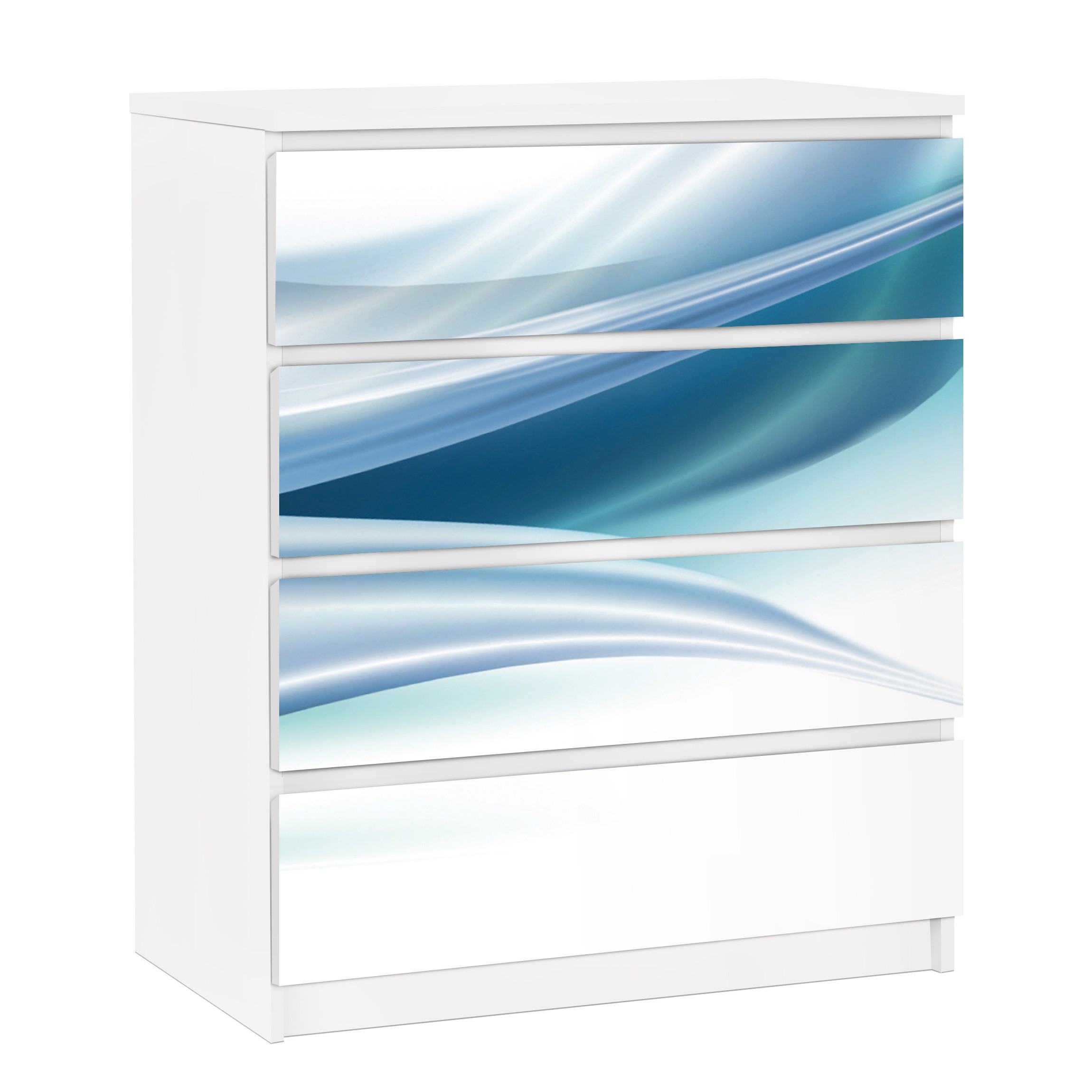 Möbelfolie für IKEA Malm Kommode 4 Schubladen Blue Dust