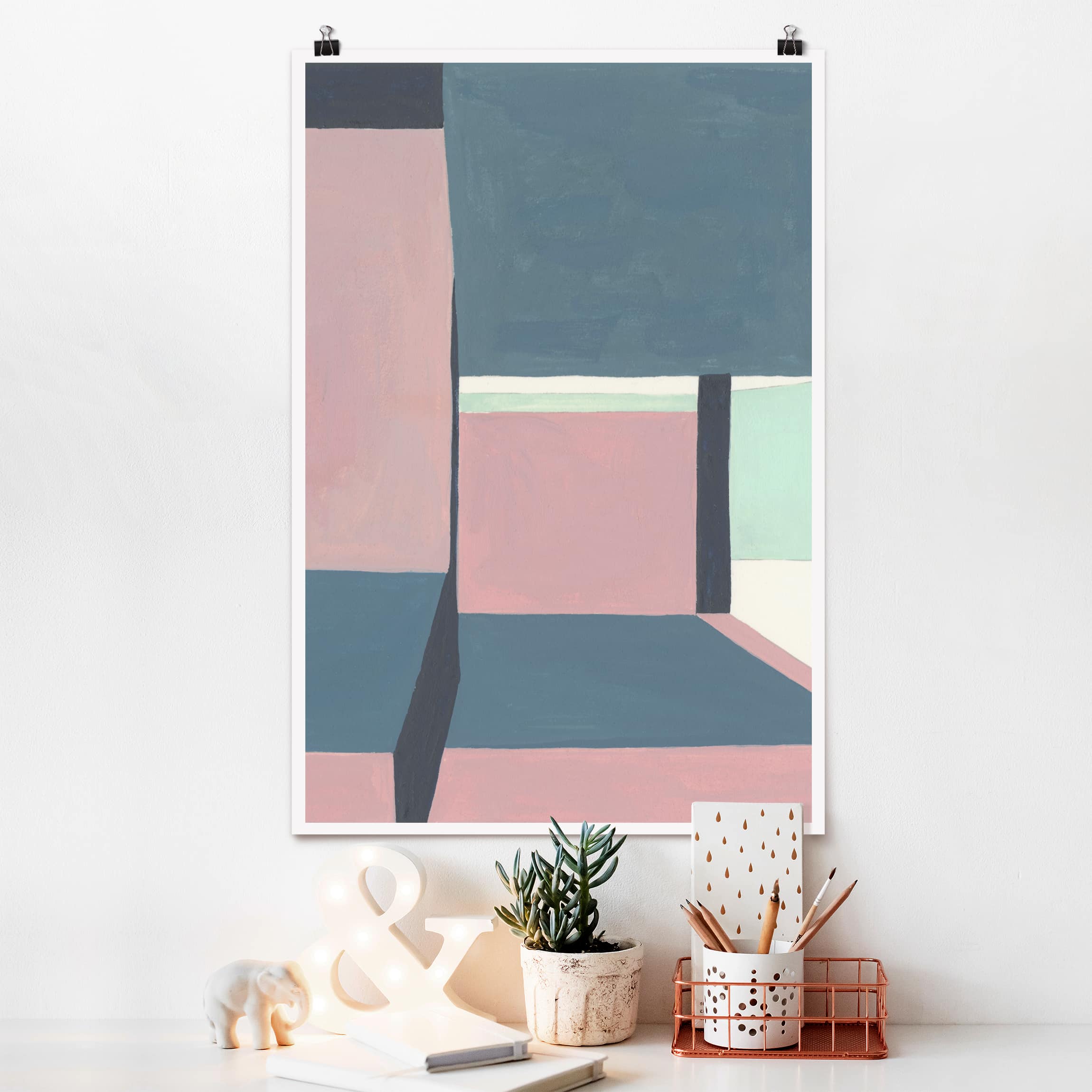 Poster - Hochformat Schatten der Wände IV