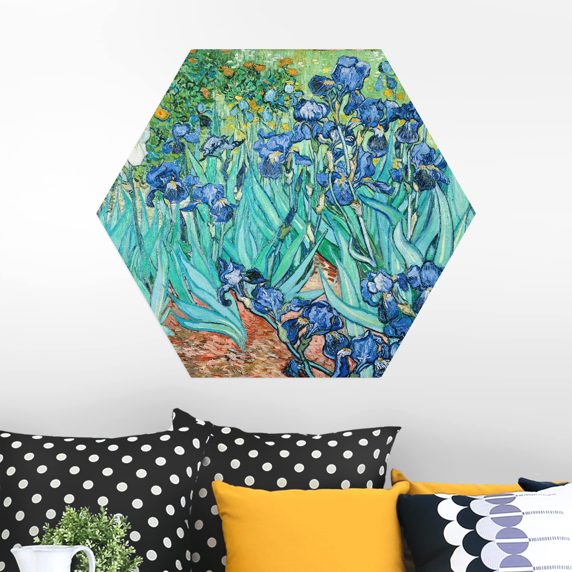 Hexagon-Alu-Dibond Bild Vincent van Gogh - Iris