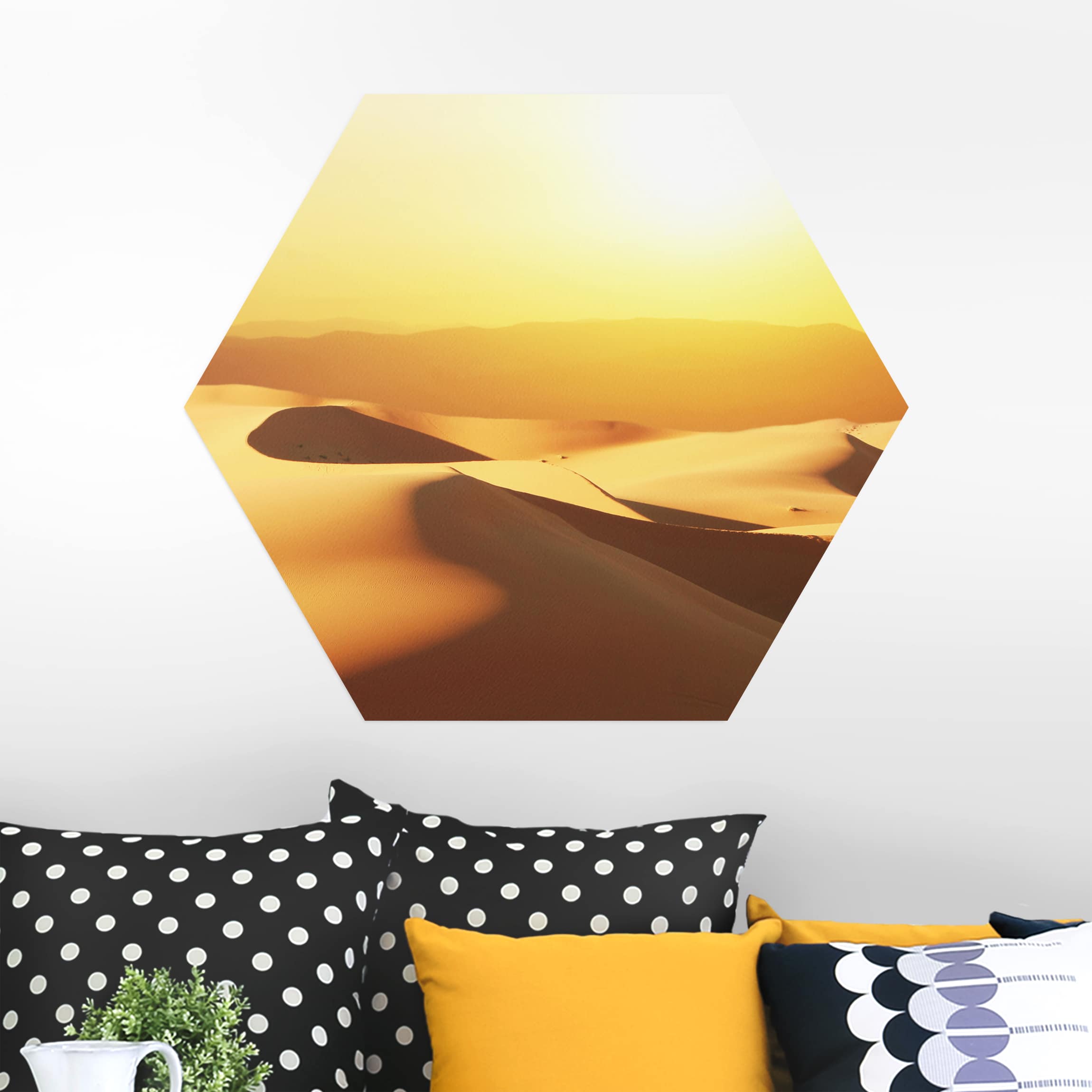 Hexagon-Alu-Dibond Bild Die Wüste Saudi Arabiens