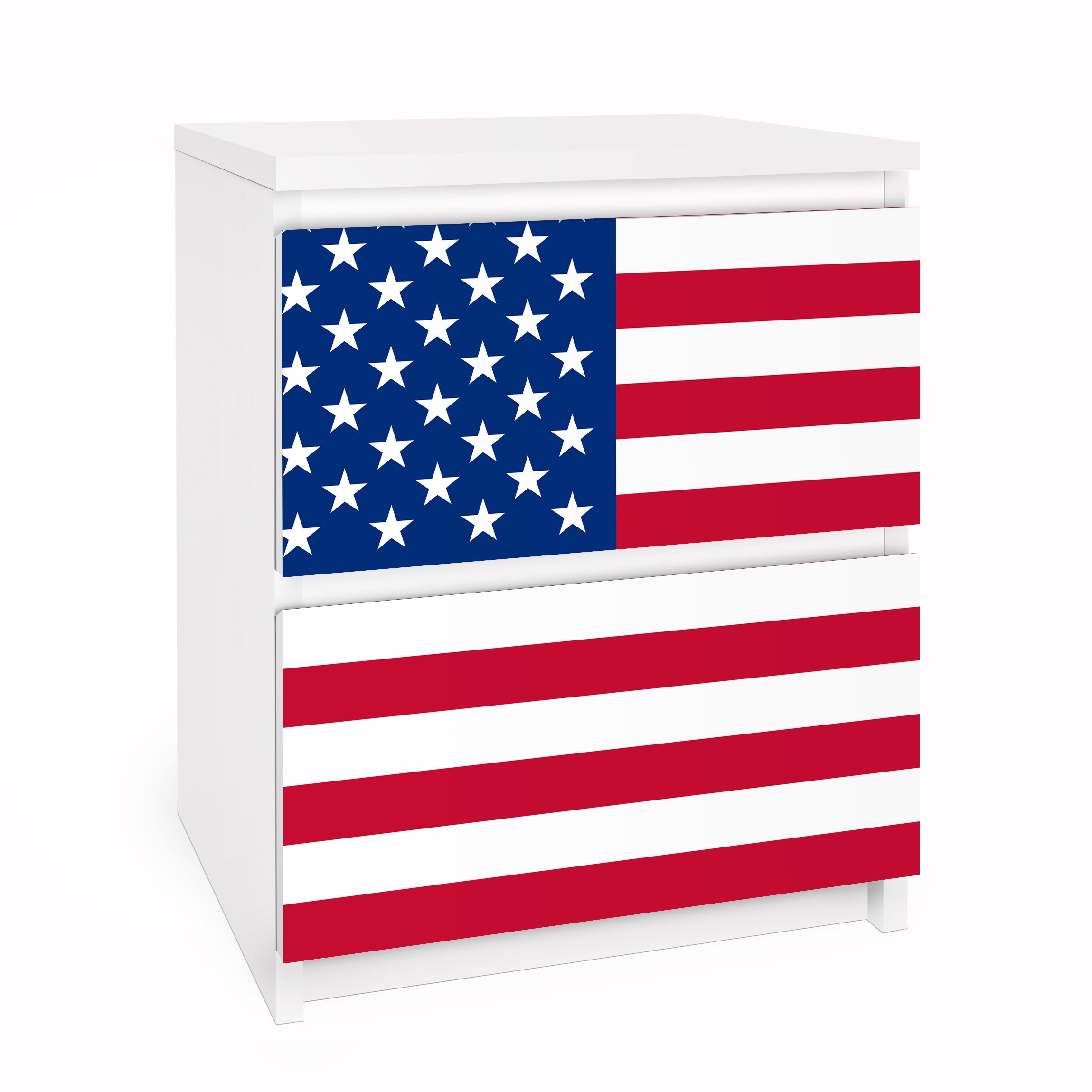 Möbelfolie für IKEA Malm Kommode 2 Schubladen Flag of America 1
