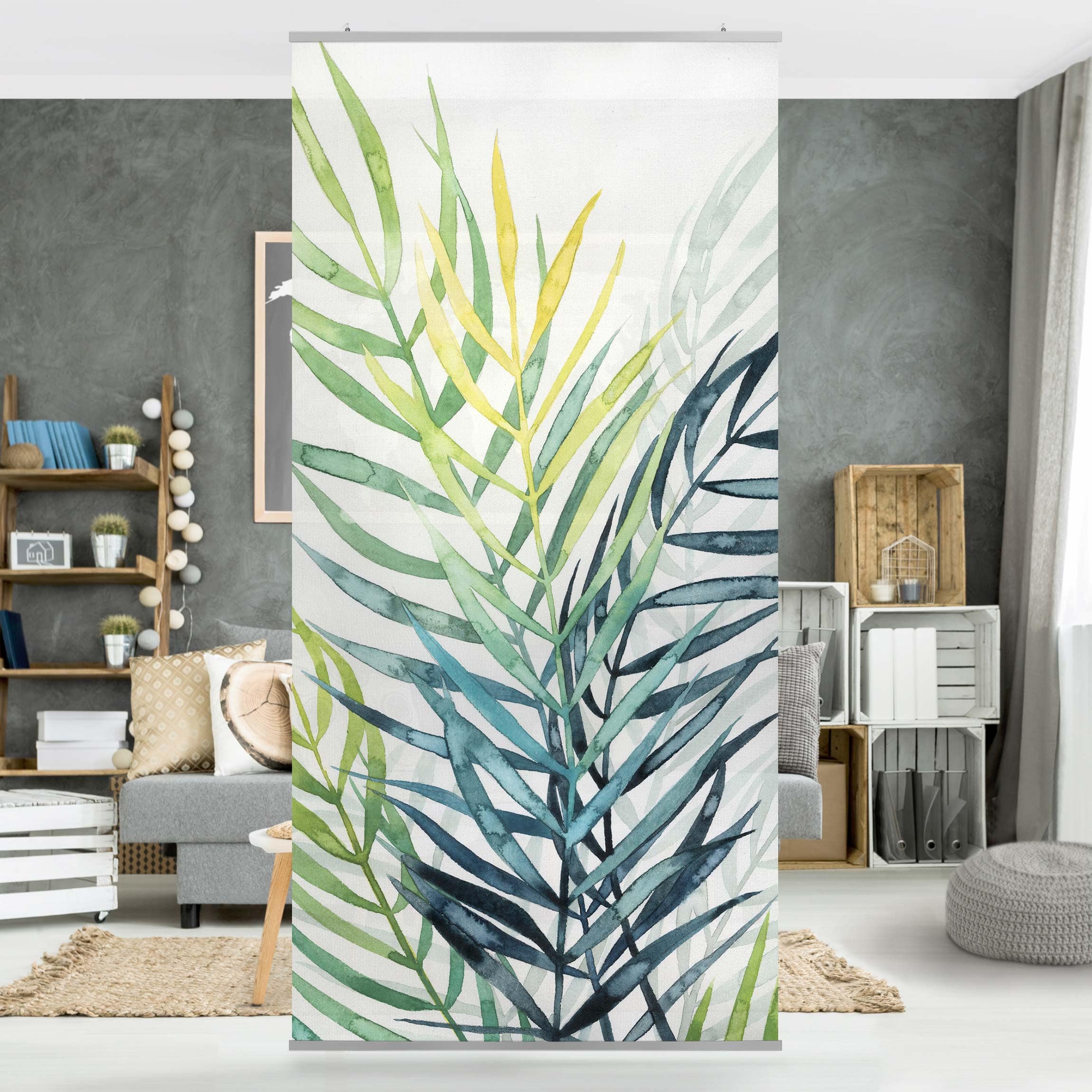Raumteiler Tropisches Blattwerk - Palme
