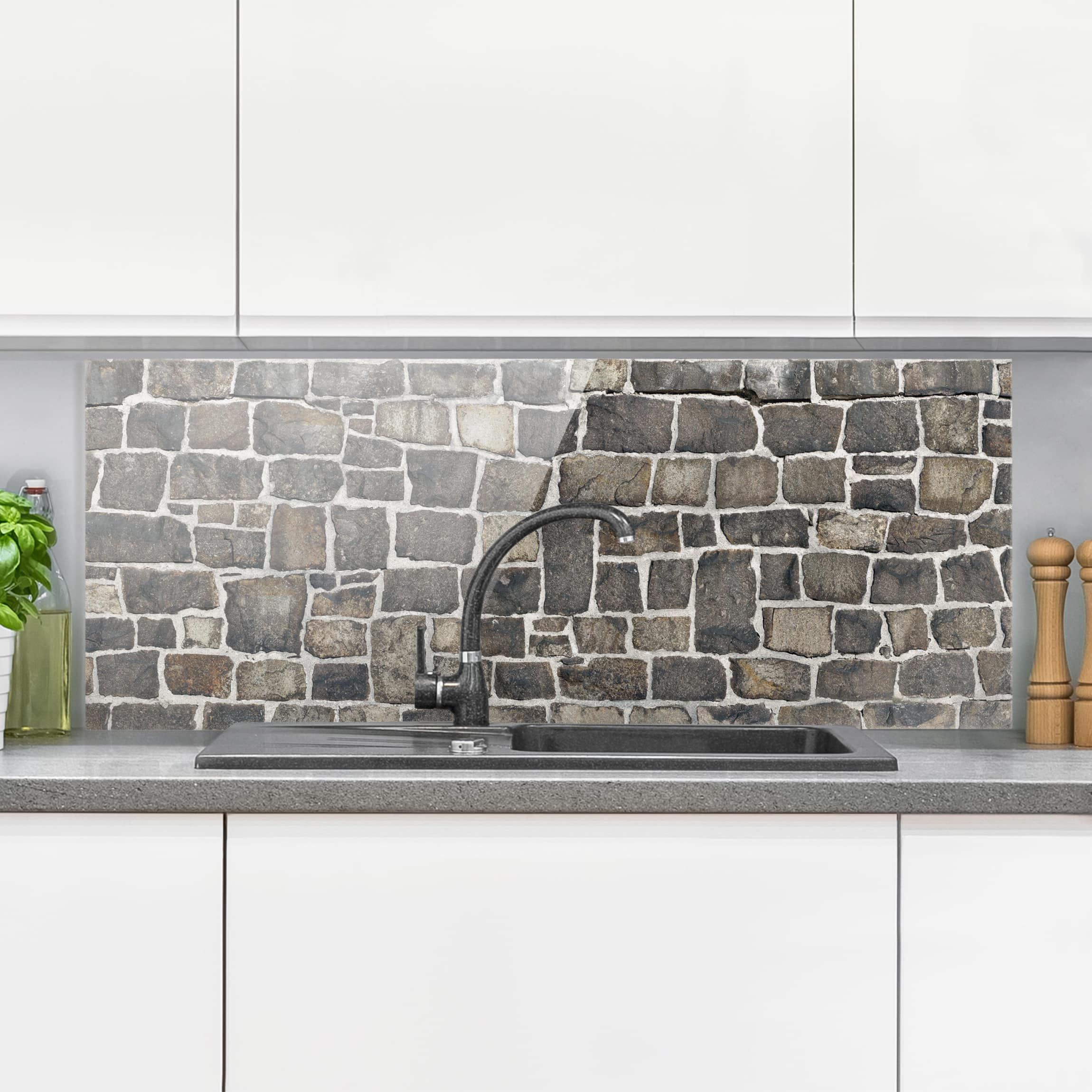 Glas Spritzschutz Bruchsteintapete Natursteinwand