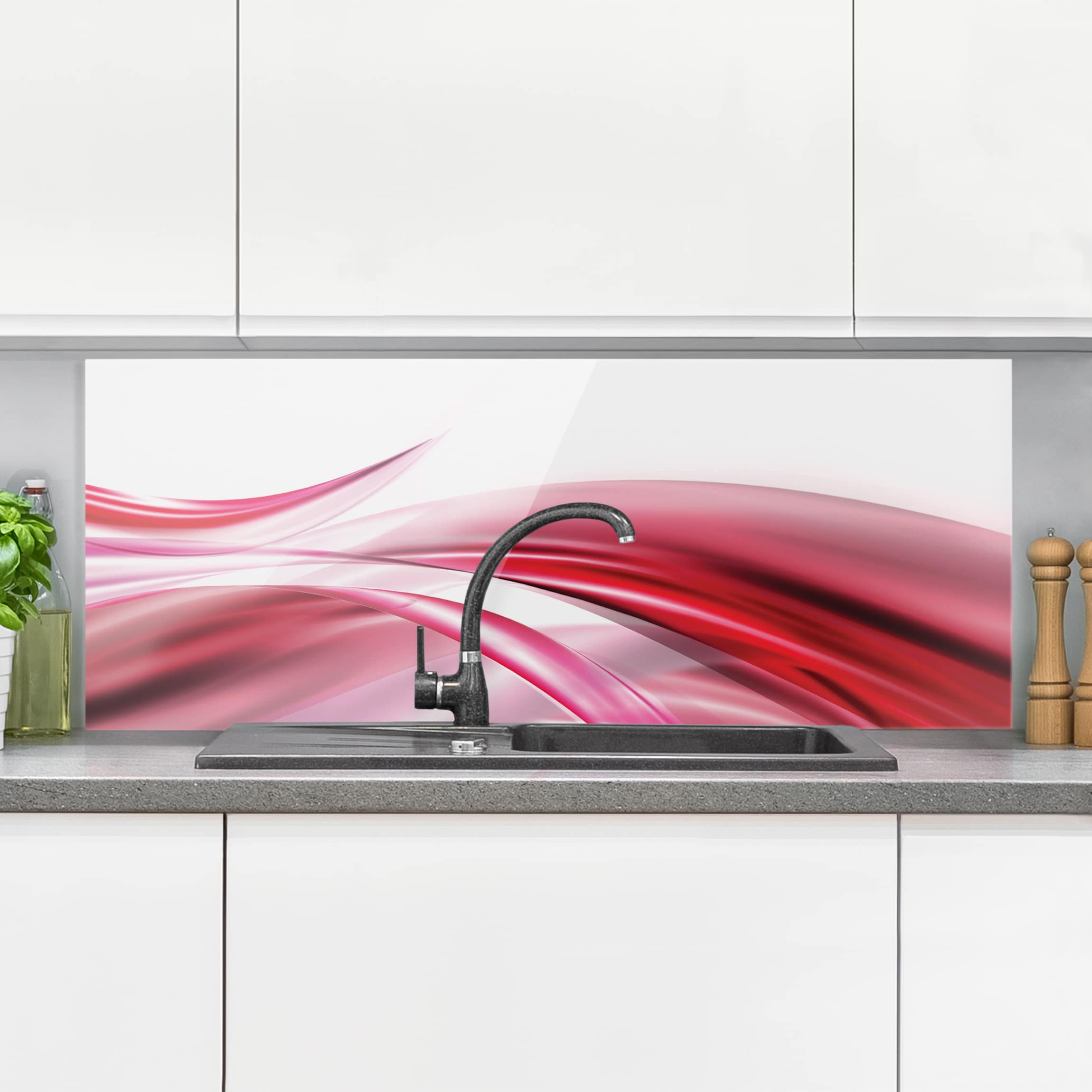 Glas Spritzschutz Pink Dust