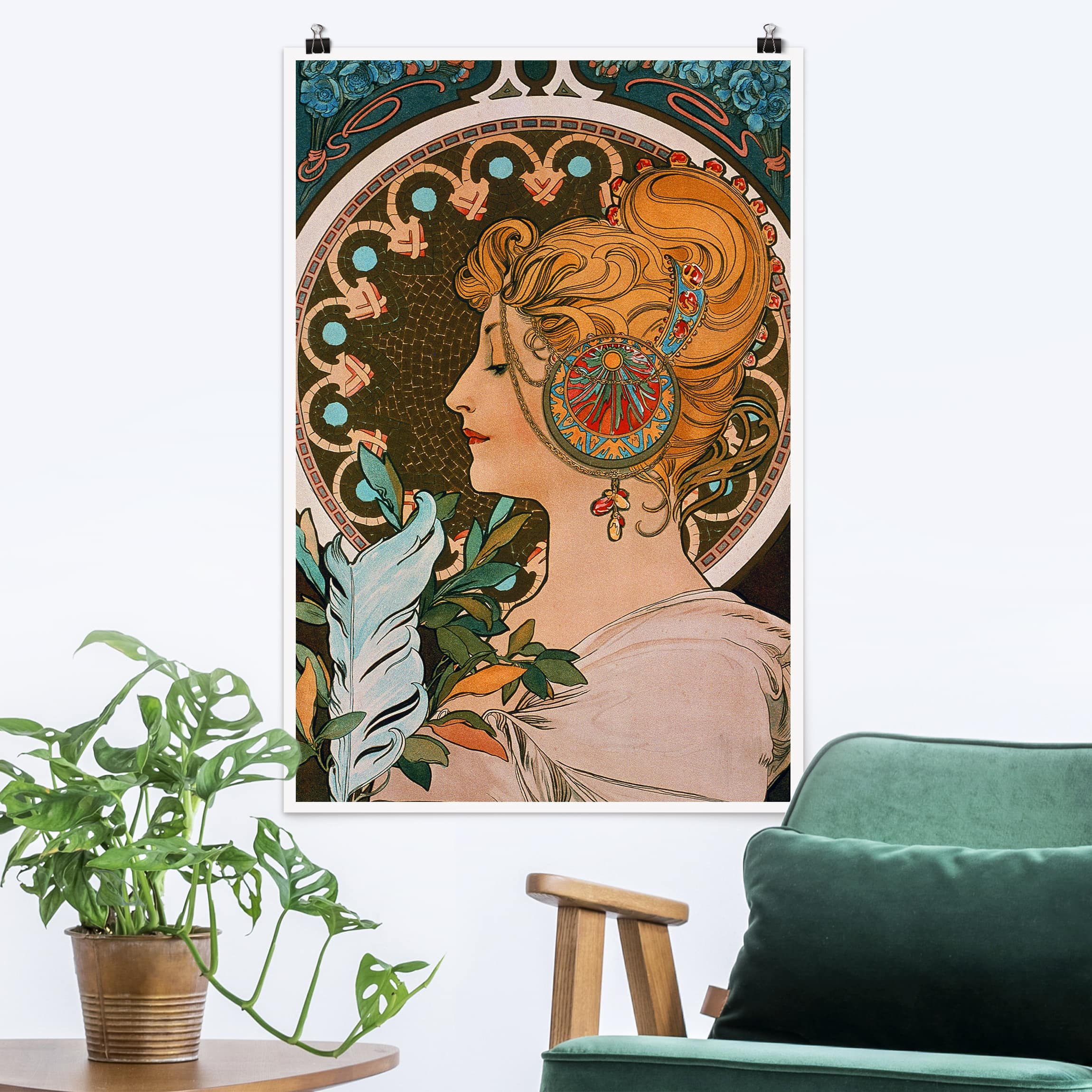 Poster - Hochformat Alfons Mucha - Die Feder