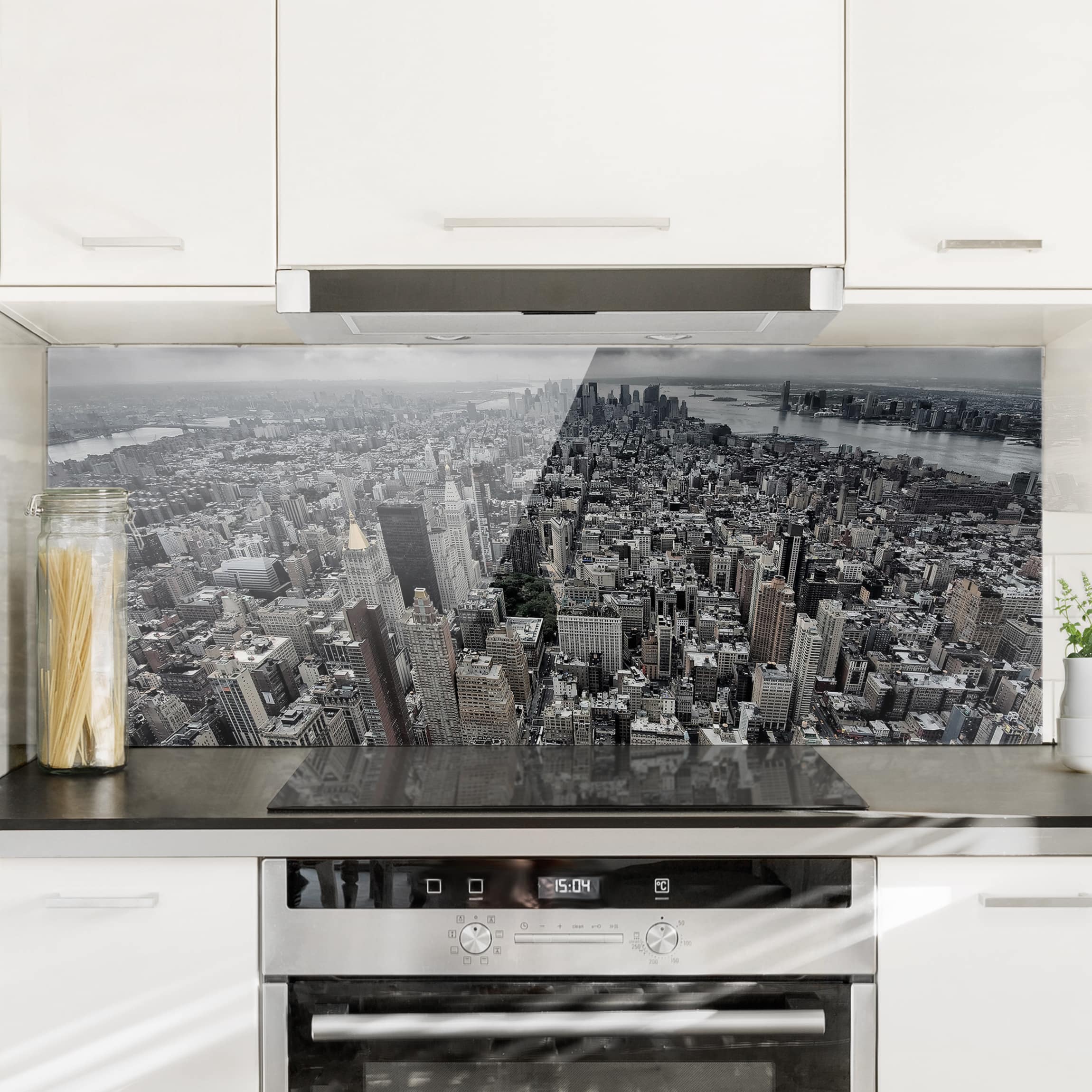 Glas Spritzschutz - Panorama Blick über Manhattan