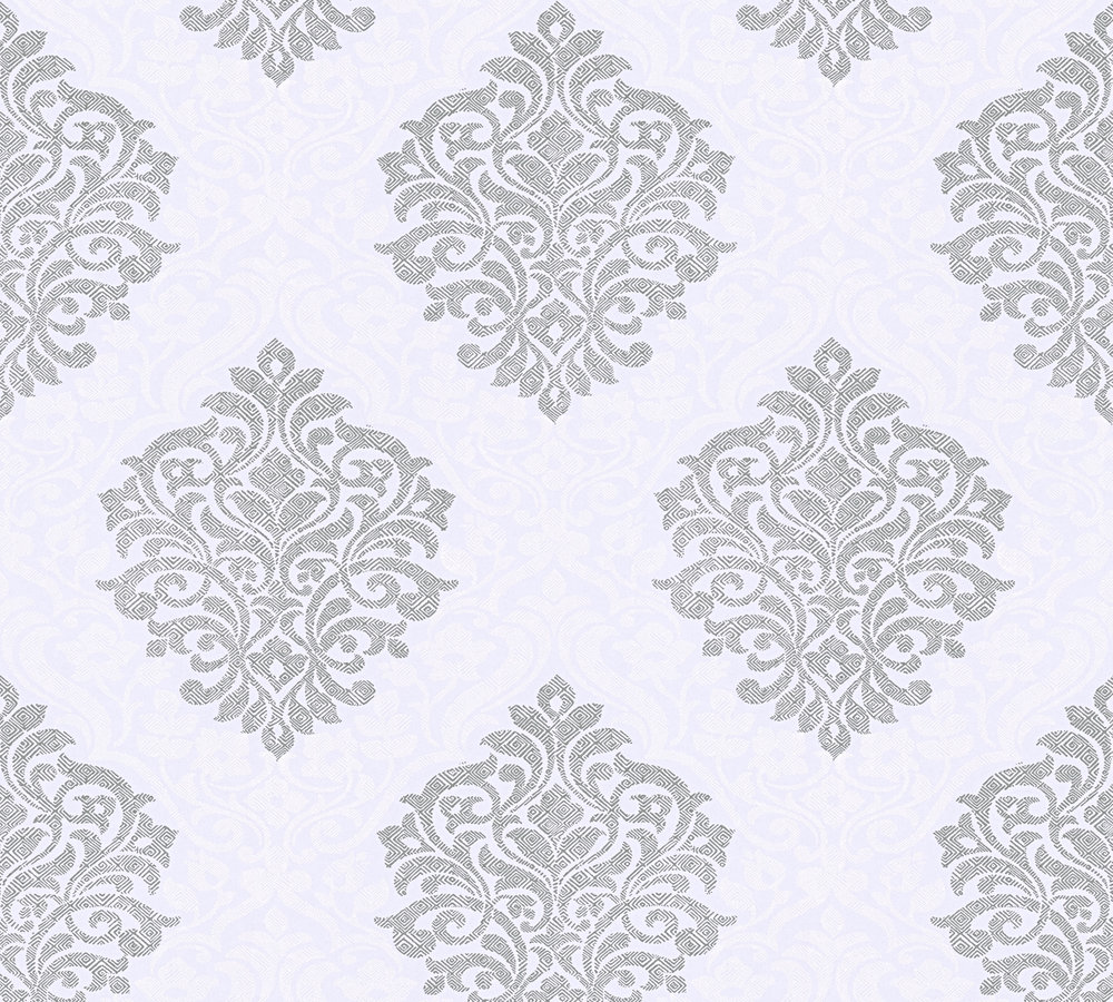 Metallic-Tapete Architects Paper Alpha in Grau Metallic Weiß - 324802