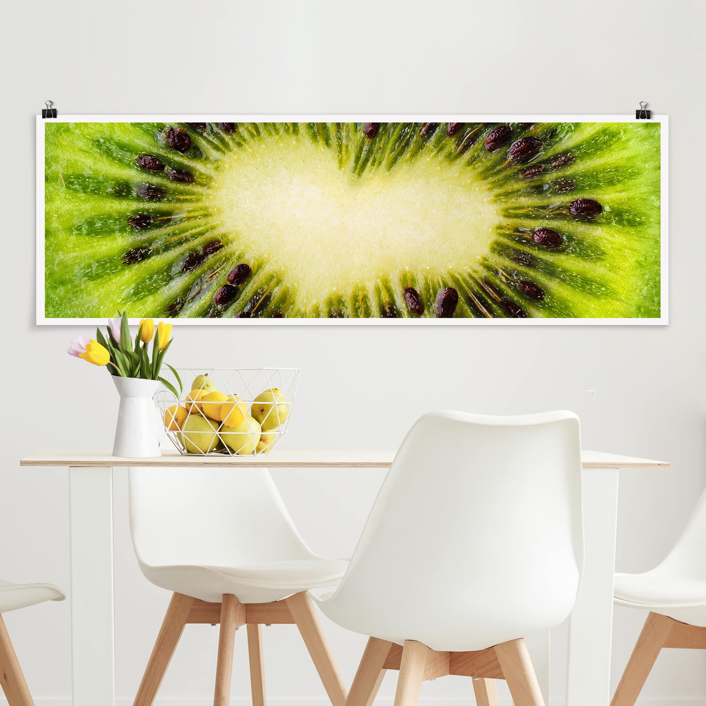 Panorama Poster Küche Kiwi Heart
