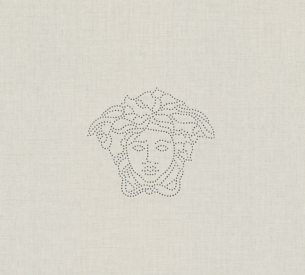 Metallic Mustertapete Versace wallpaper Versace 3 Medusa in Creme Metallic - 329501