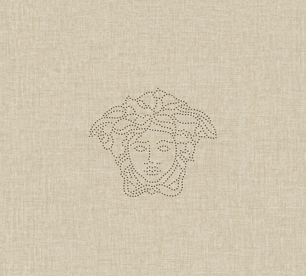 Metallic Mustertapete Versace wallpaper Versace 3 Medusa in Creme Metallic - 329502