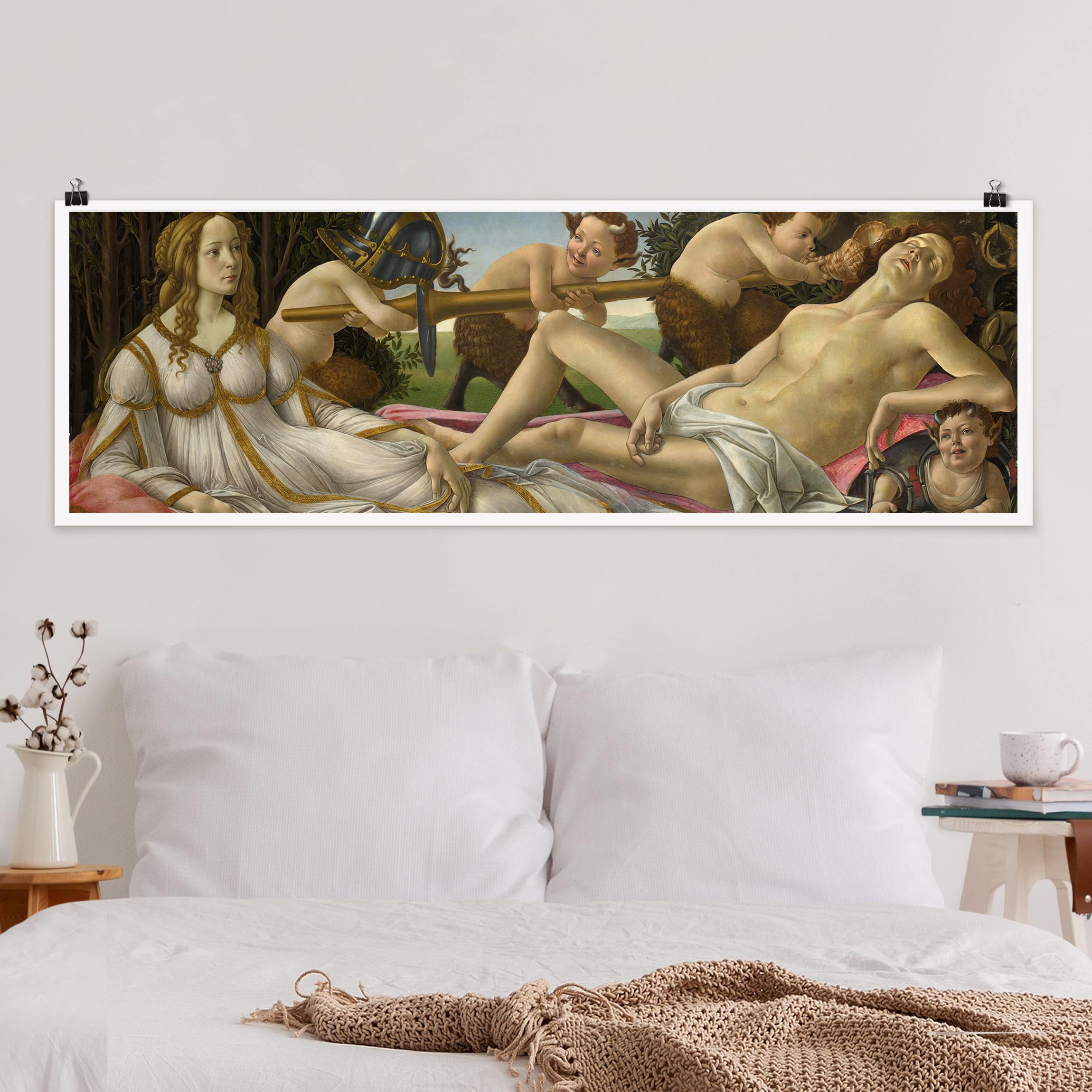 Poster Matt inkl. Posterklammern Sandro Botticelli - Venus und Mars