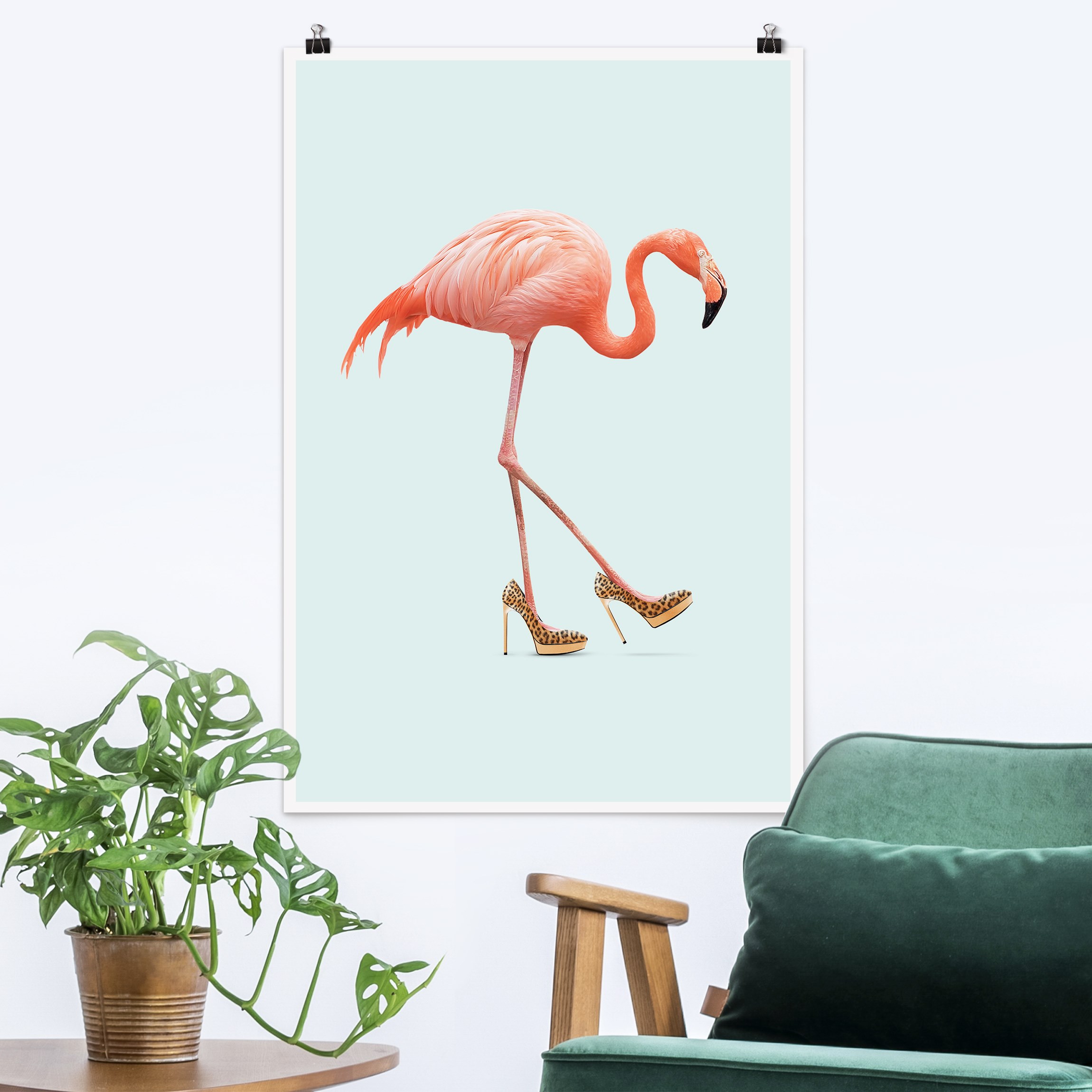 Poster Flamingo mit High Heels