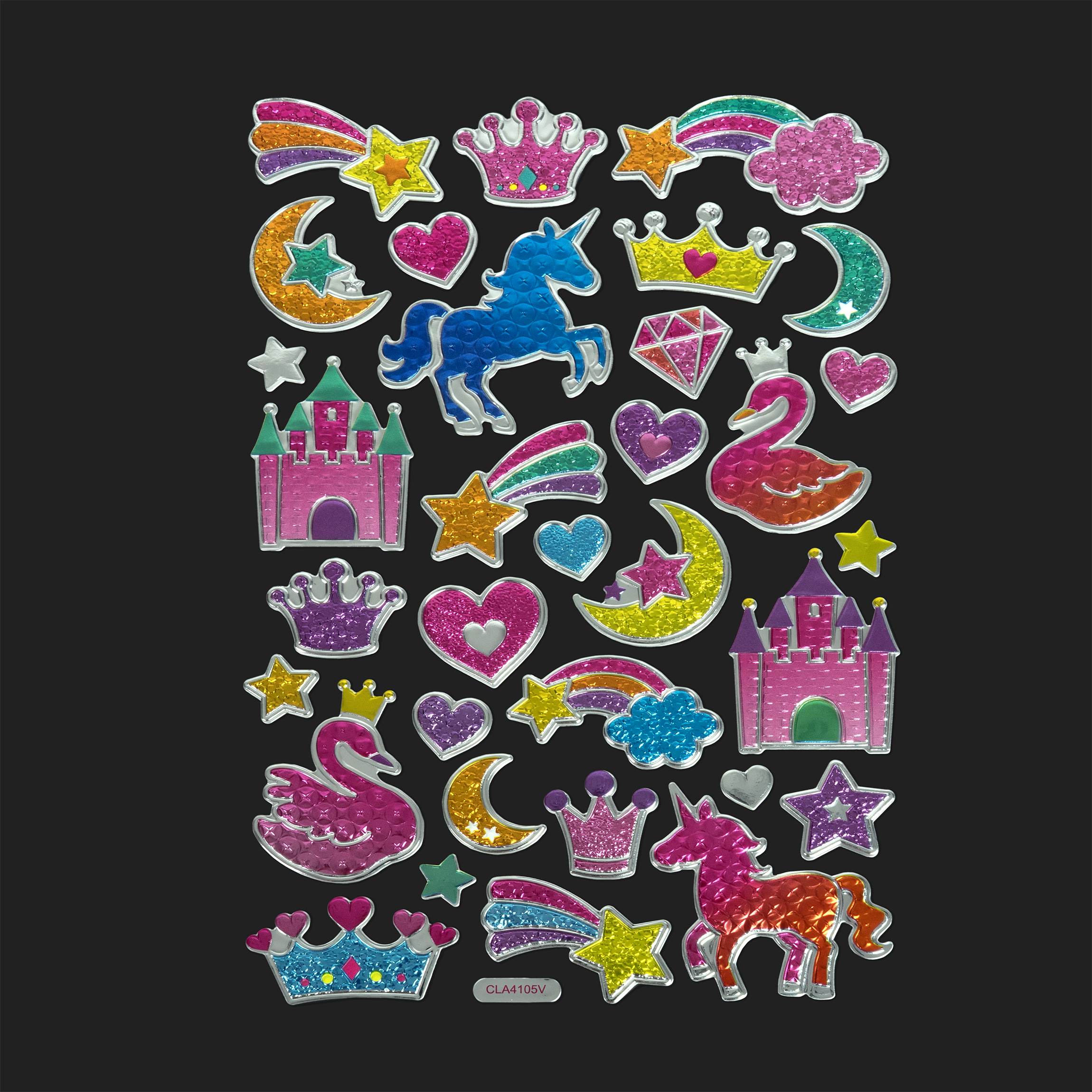 Zubehör 33 x Bubble Sticker - Einhorn Welt Aufkleber