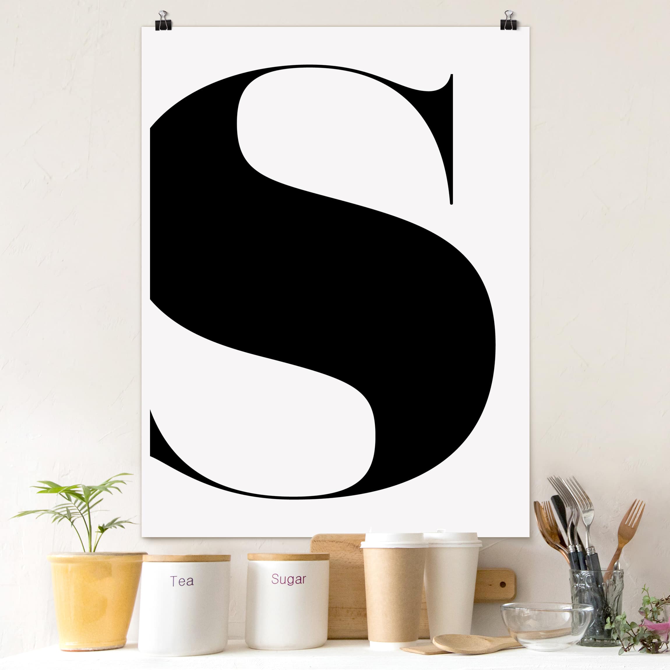Poster - Hochformat Antiqua Letter S