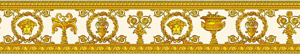 Metallic Mustertapete Versace wallpaper Versace 3 Vanitas in Gelb Metallic Orange - 343052
