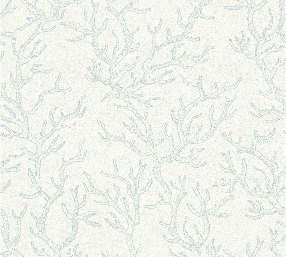 Metallic Mustertapete Versace wallpaper Versace 3 Les Etoiles de la Mer in Blau Metallic - 344972