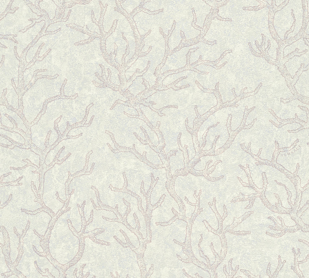 Metallic-Tapete Versace wallpaper Versace 3 Les Etoiles de la Mer in Grau Metallic Lila - 344974