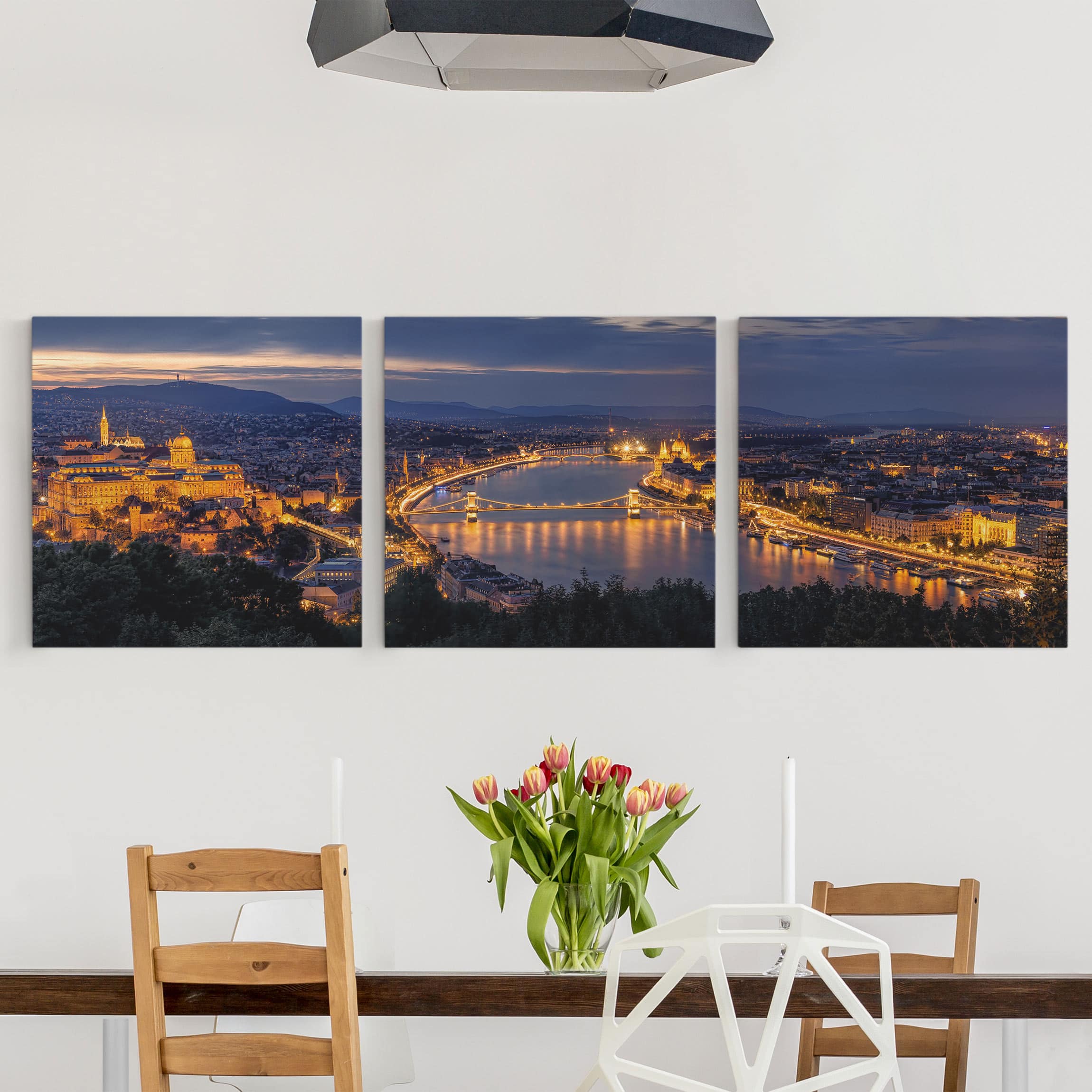 3-teiliges Leinwandbild Blick über Budapest