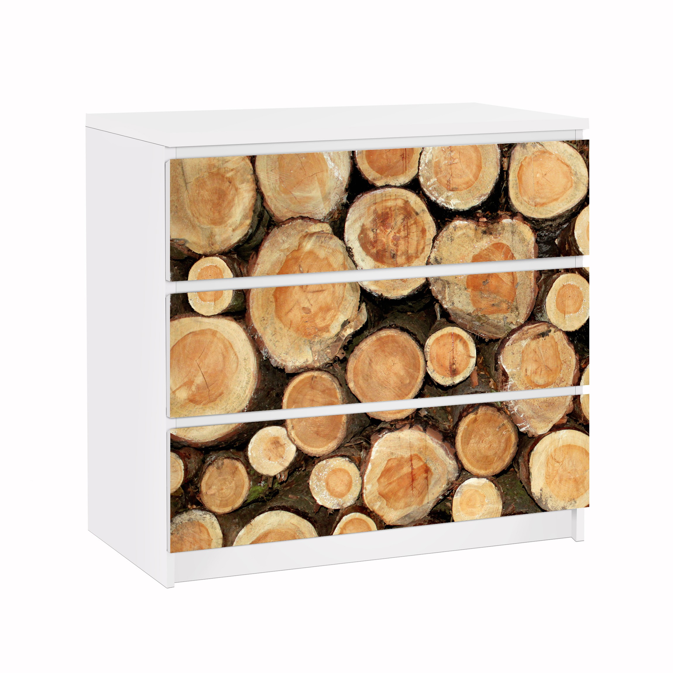 Möbelfolie für IKEA Malm Kommode 3 Schubladen No.YK18 Baumstämme