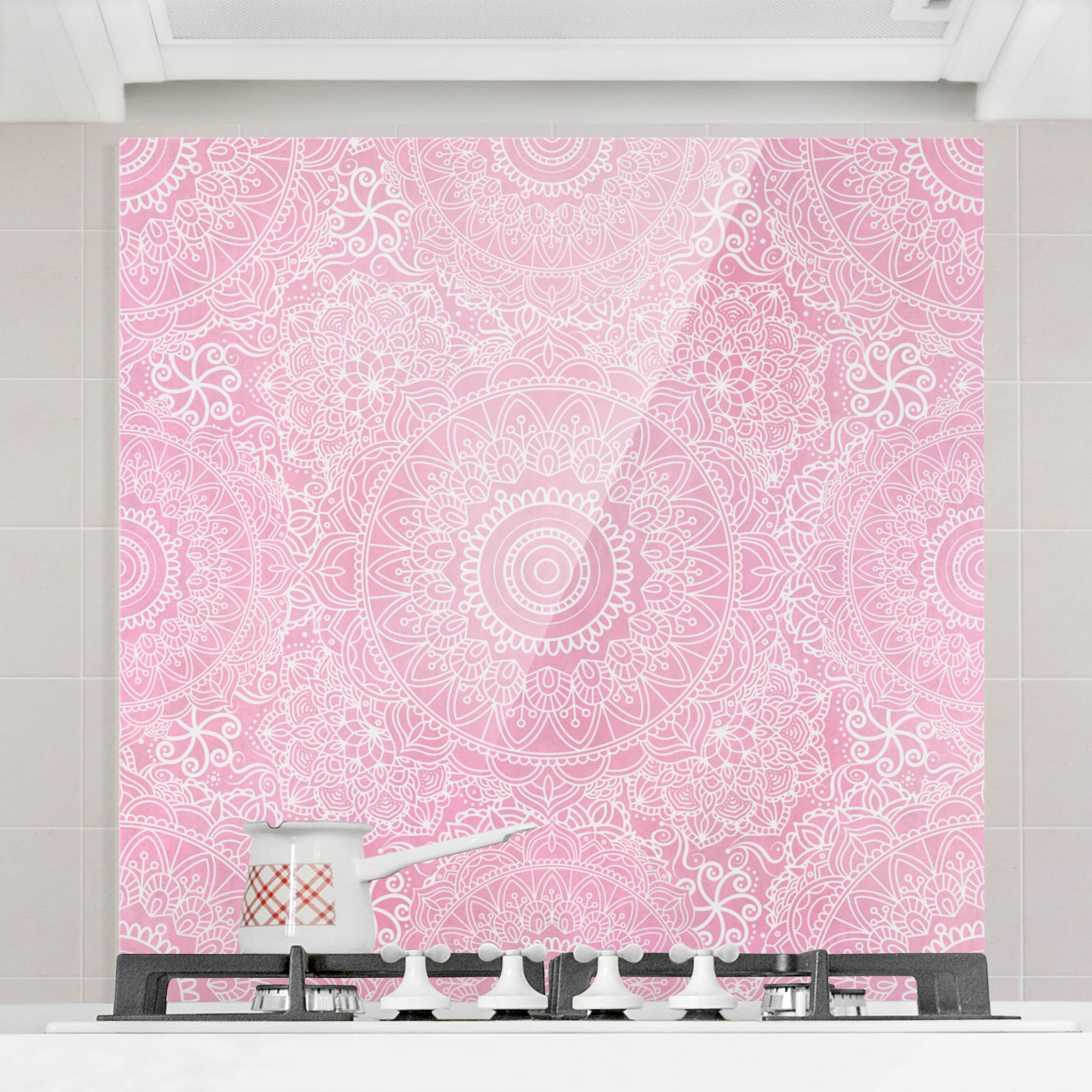 Glas Spritzschutz Muster Mandala Rosa
