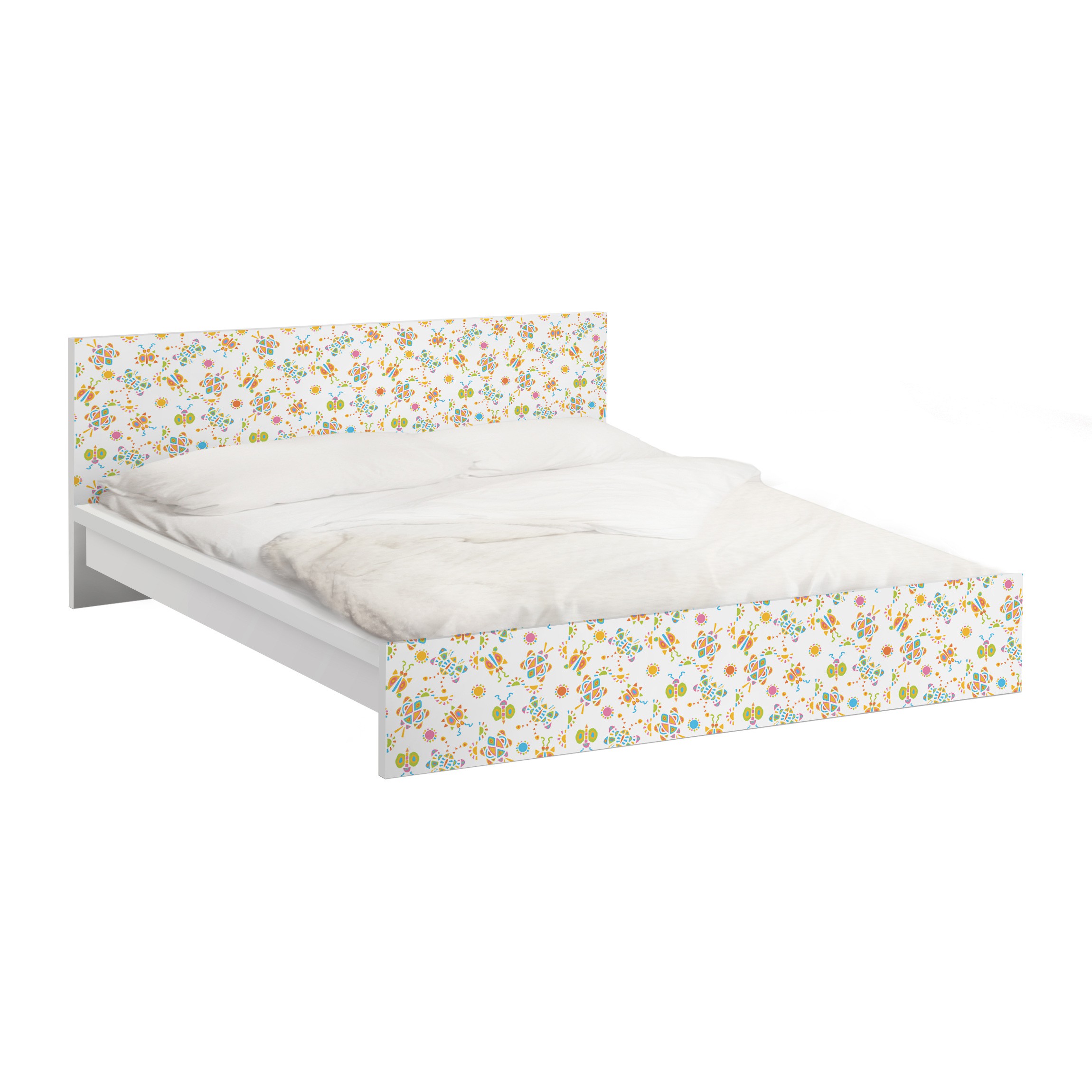 Möbelfolie für IKEA Malm Bett 140 cm Breite Schmetterling Illustrationen