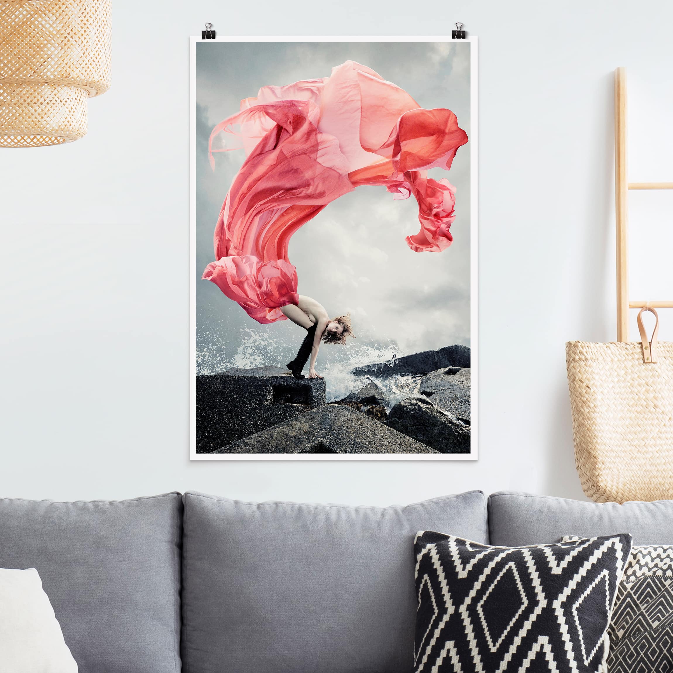 Poster - Hochformat Frau am Meer