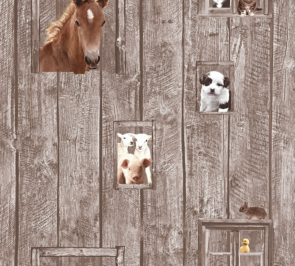 Mustertapete A.S. Création Little Stars in Braun Bunt - 358422