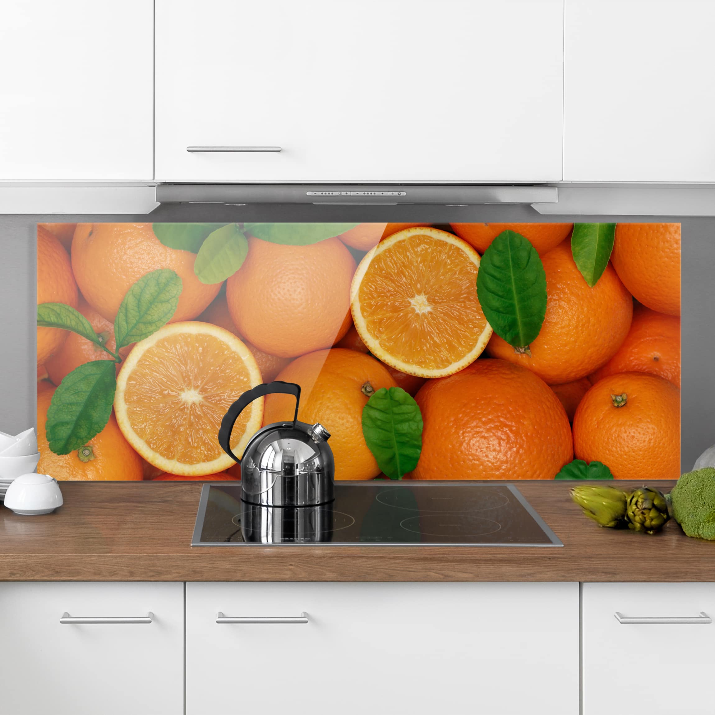 Glas Spritzschutz Saftige Orangen