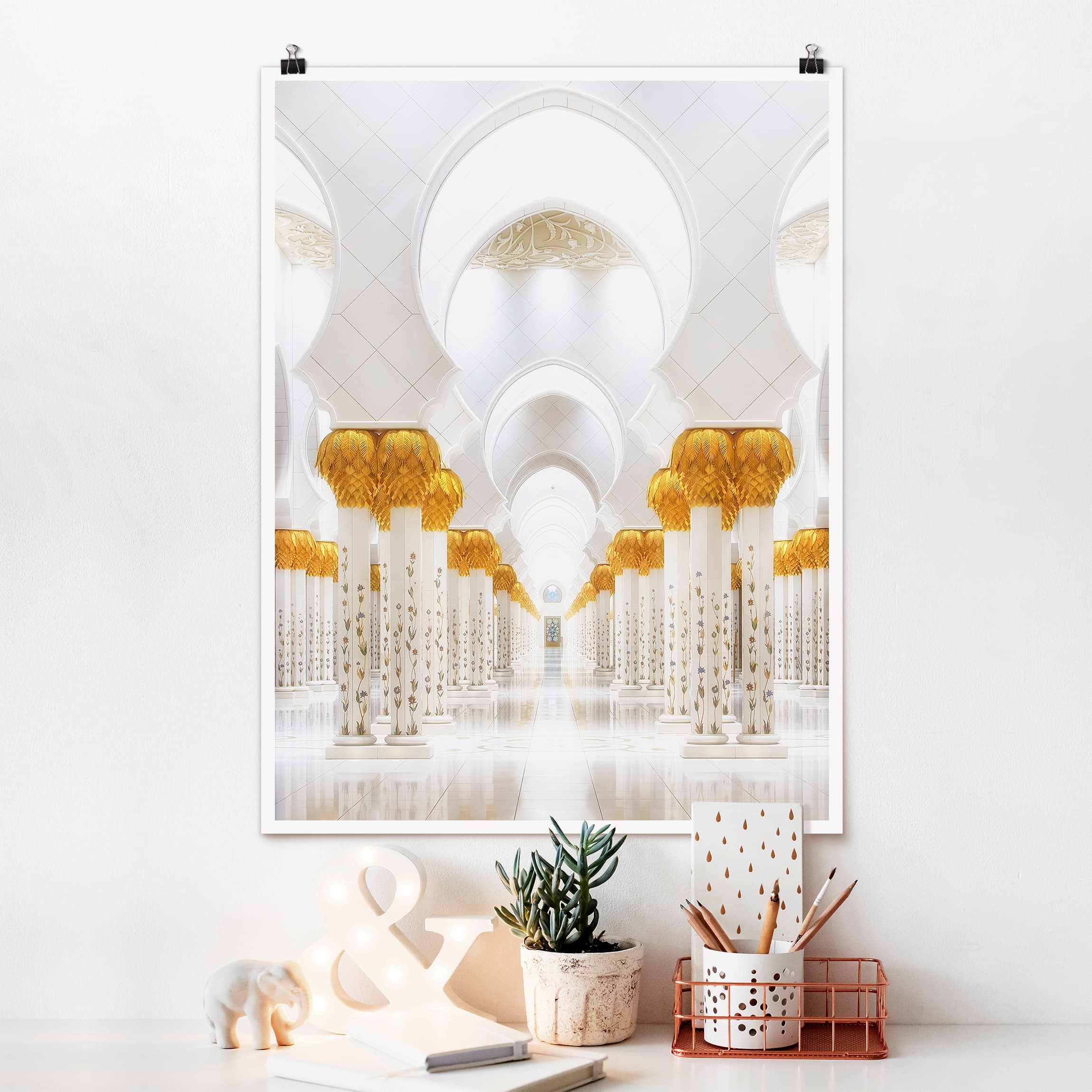 Poster Architektur & Skyline Moschee in Gold