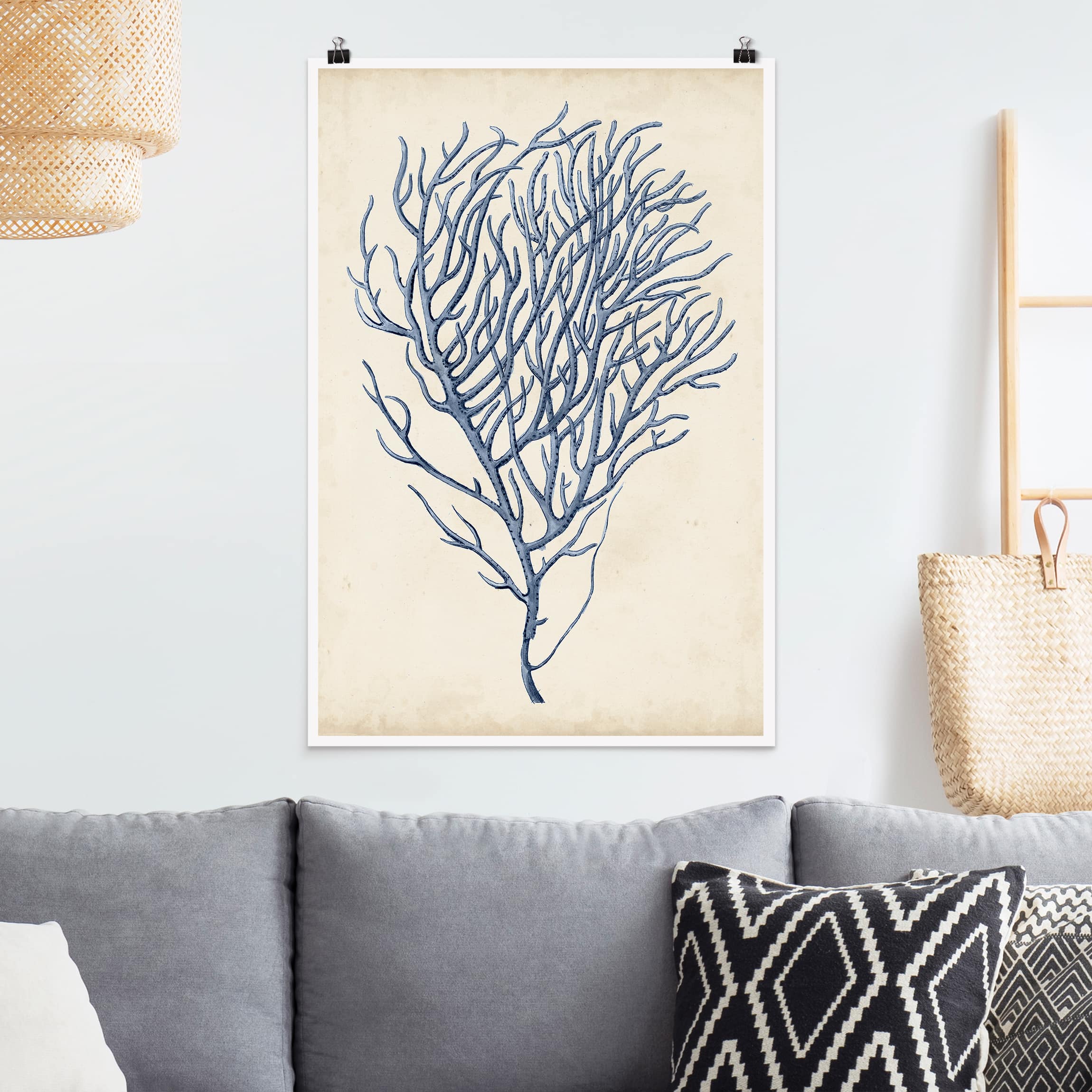 Poster - Hochformat Indigo Koralle III