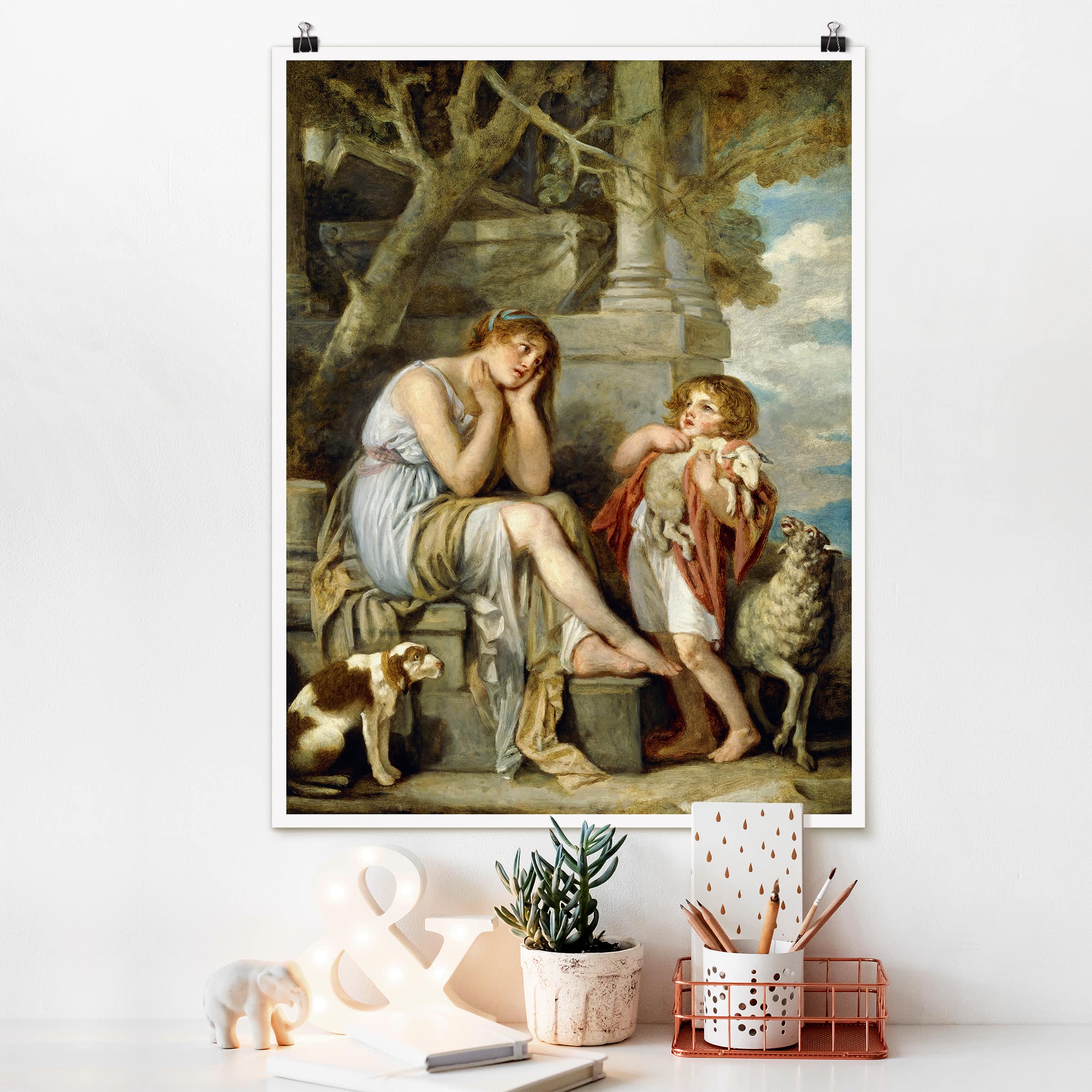 Poster - Hochformat Jean Baptiste Greuze - L'Agneau Chéri