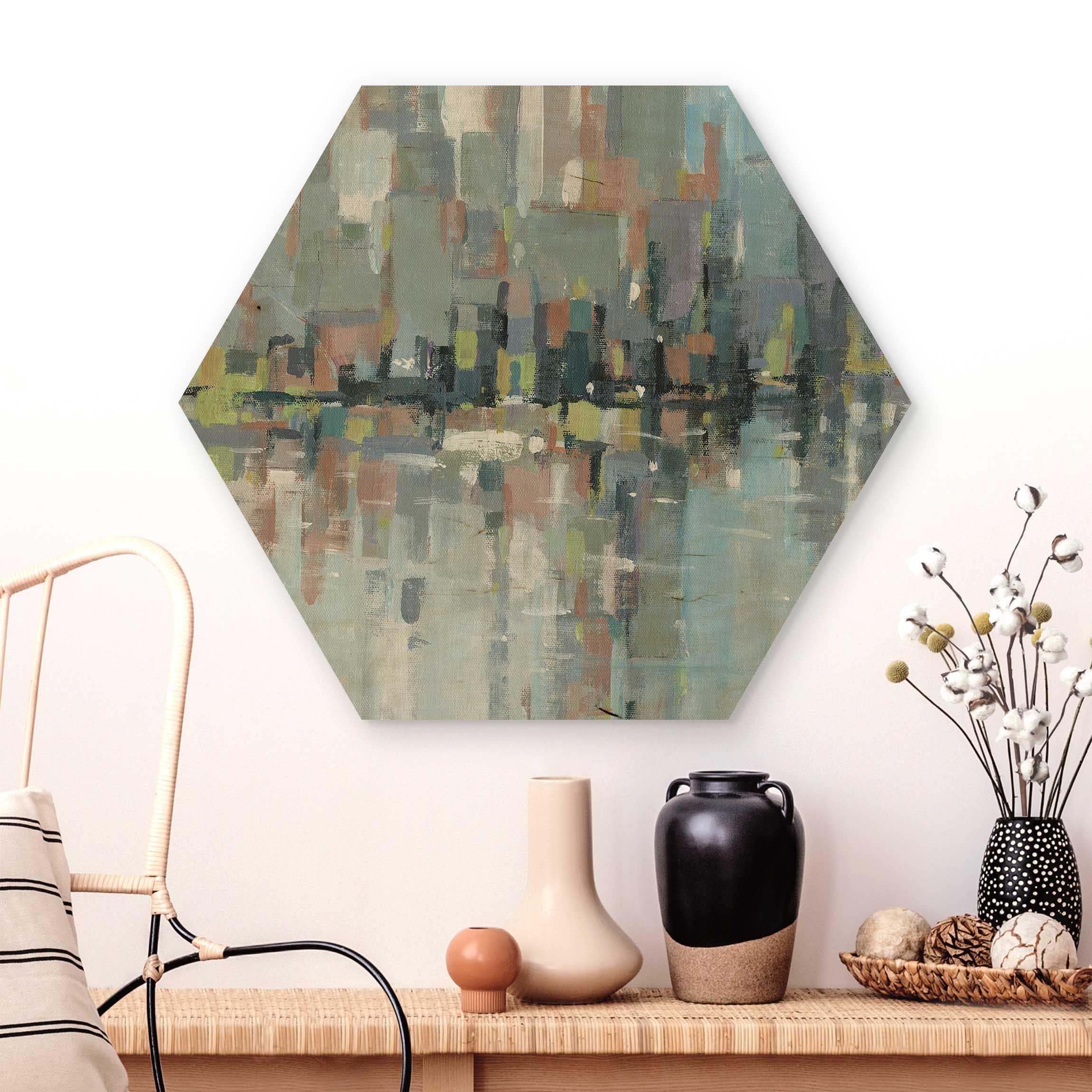 Hexagon-Holzbild Metro City II
