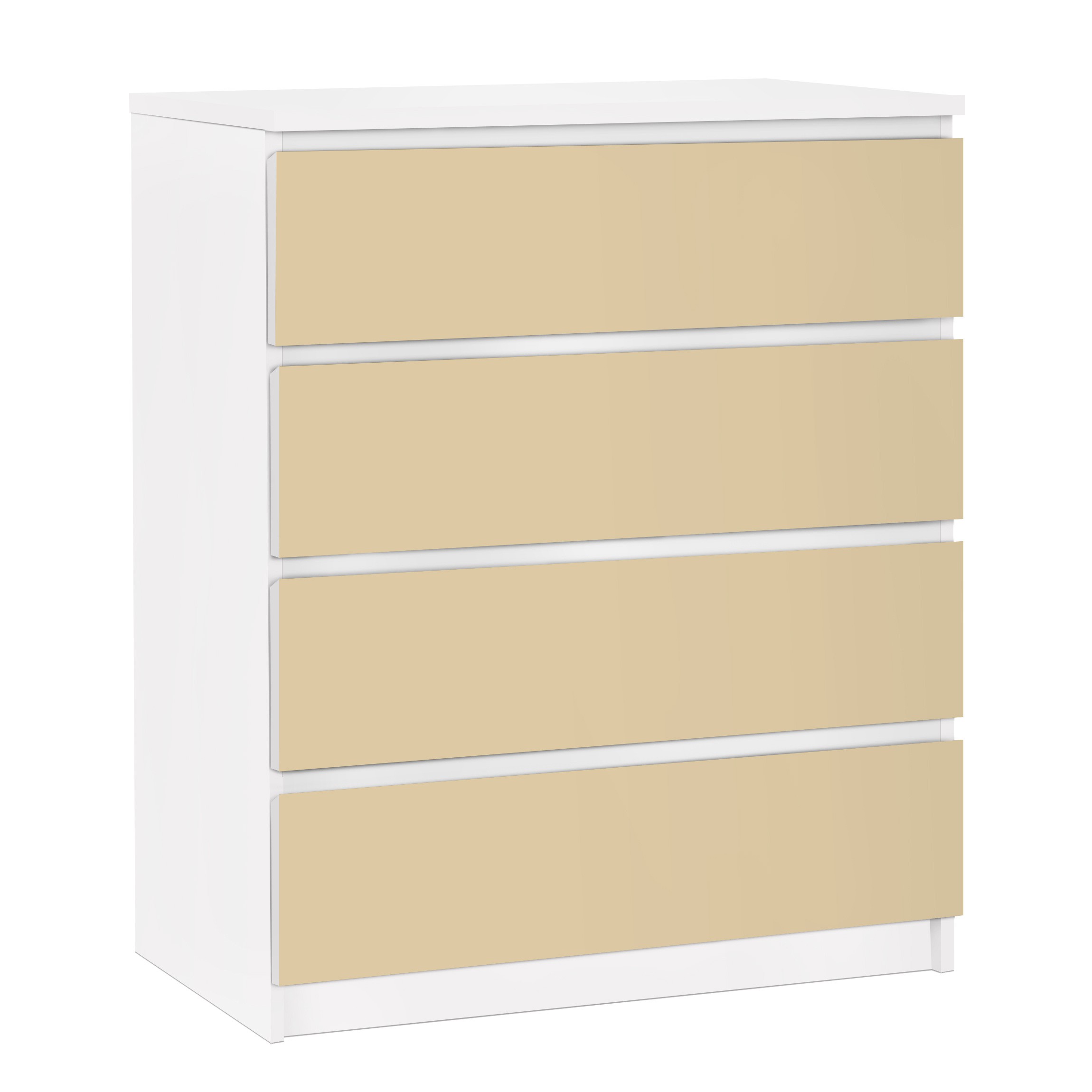 Möbelfolie für IKEA Malm Kommode 4 Schubladen Colour Light Brown