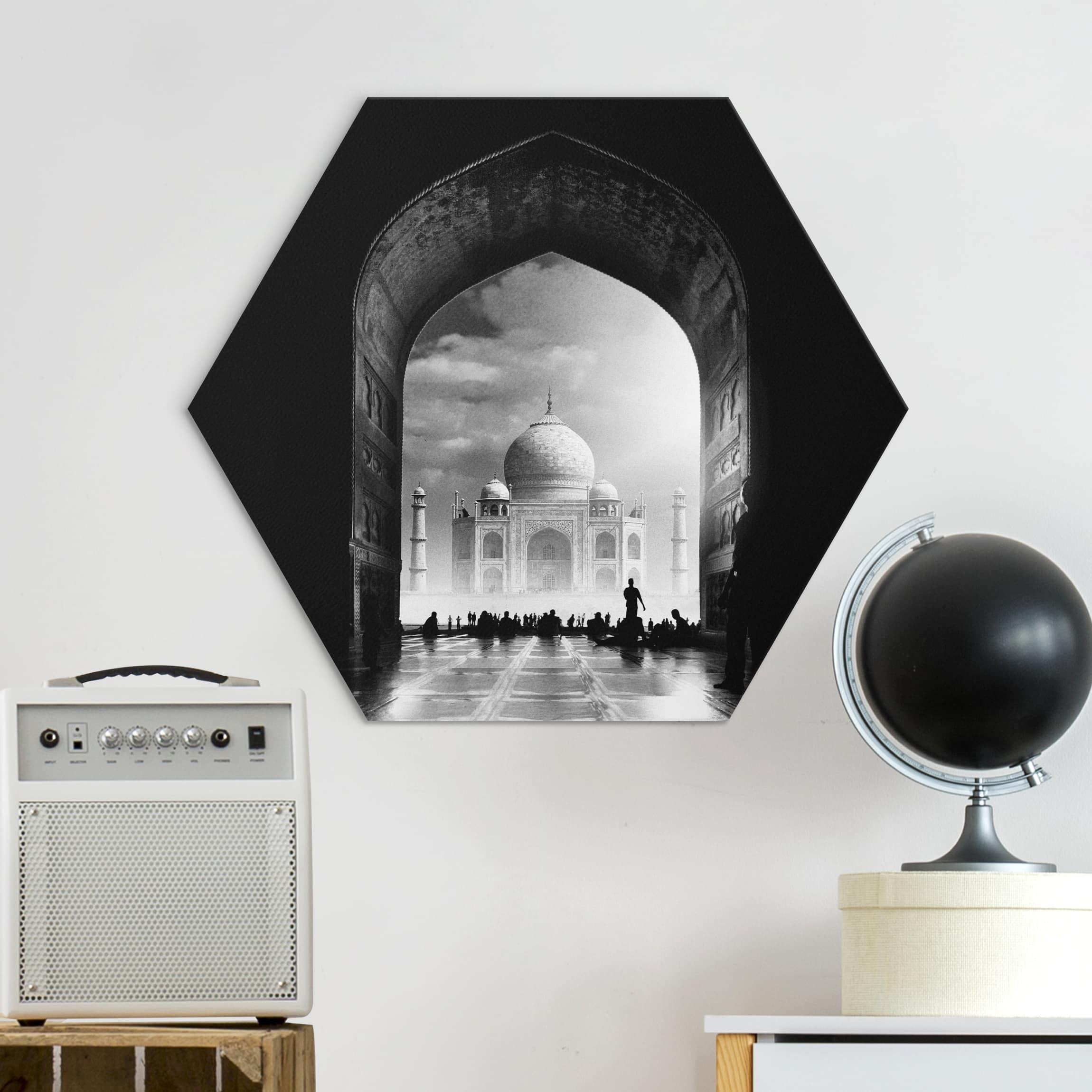 Hexagon-Alu-Dibond Bild Das Tor zum Taj Mahal