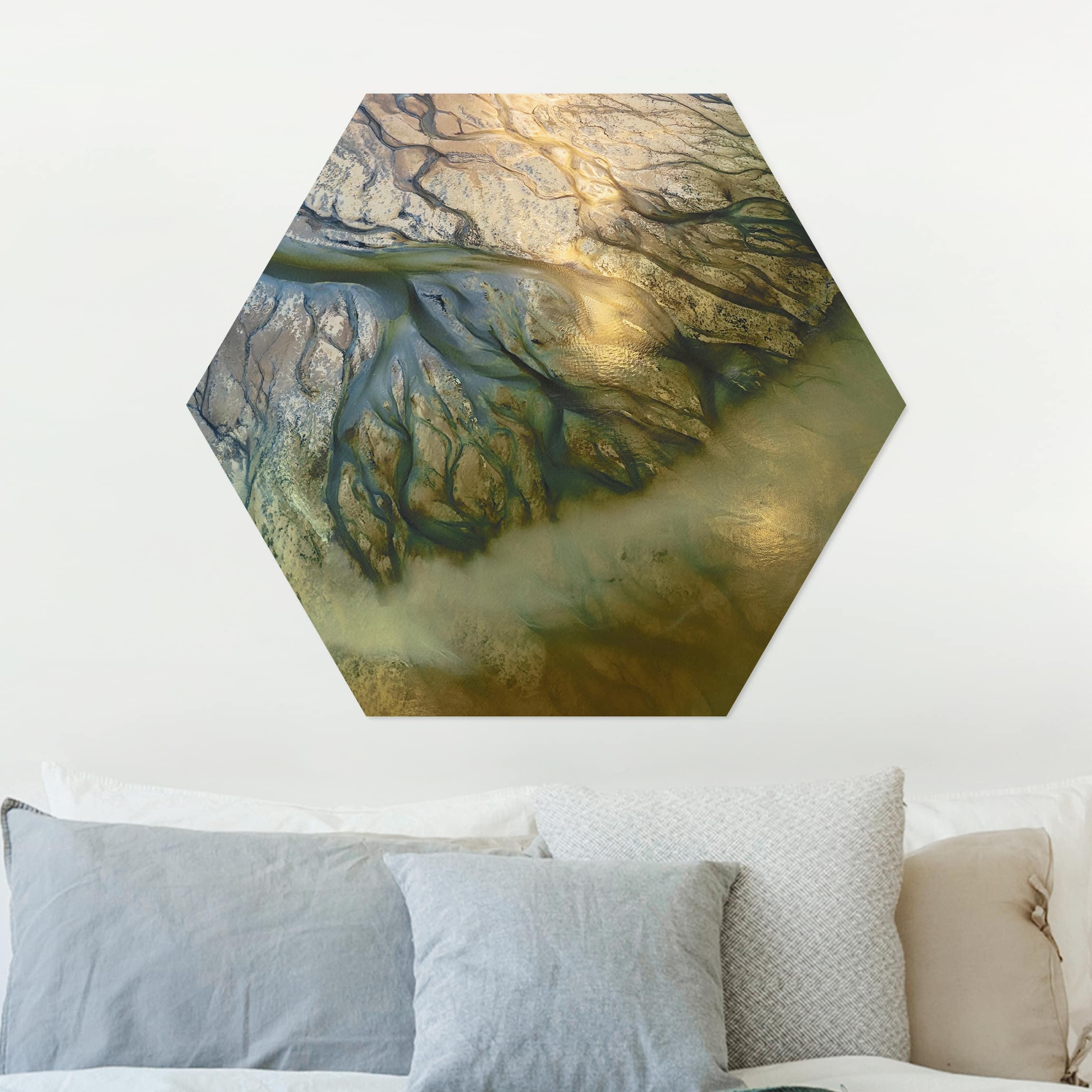 Hexagon-Alu-Dibond Bild Küste in Kuwait