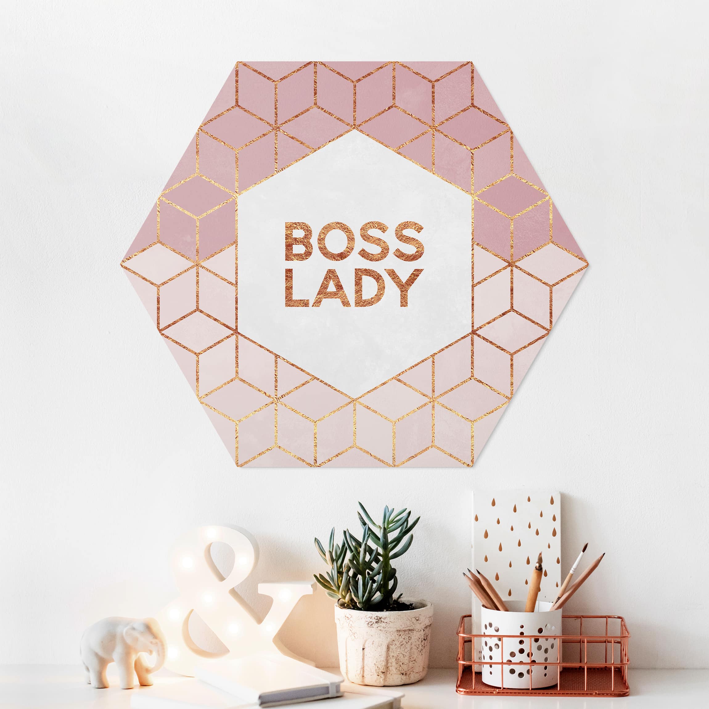 Hexagon-Forexbild Boss Lady Sechsecke Rosa