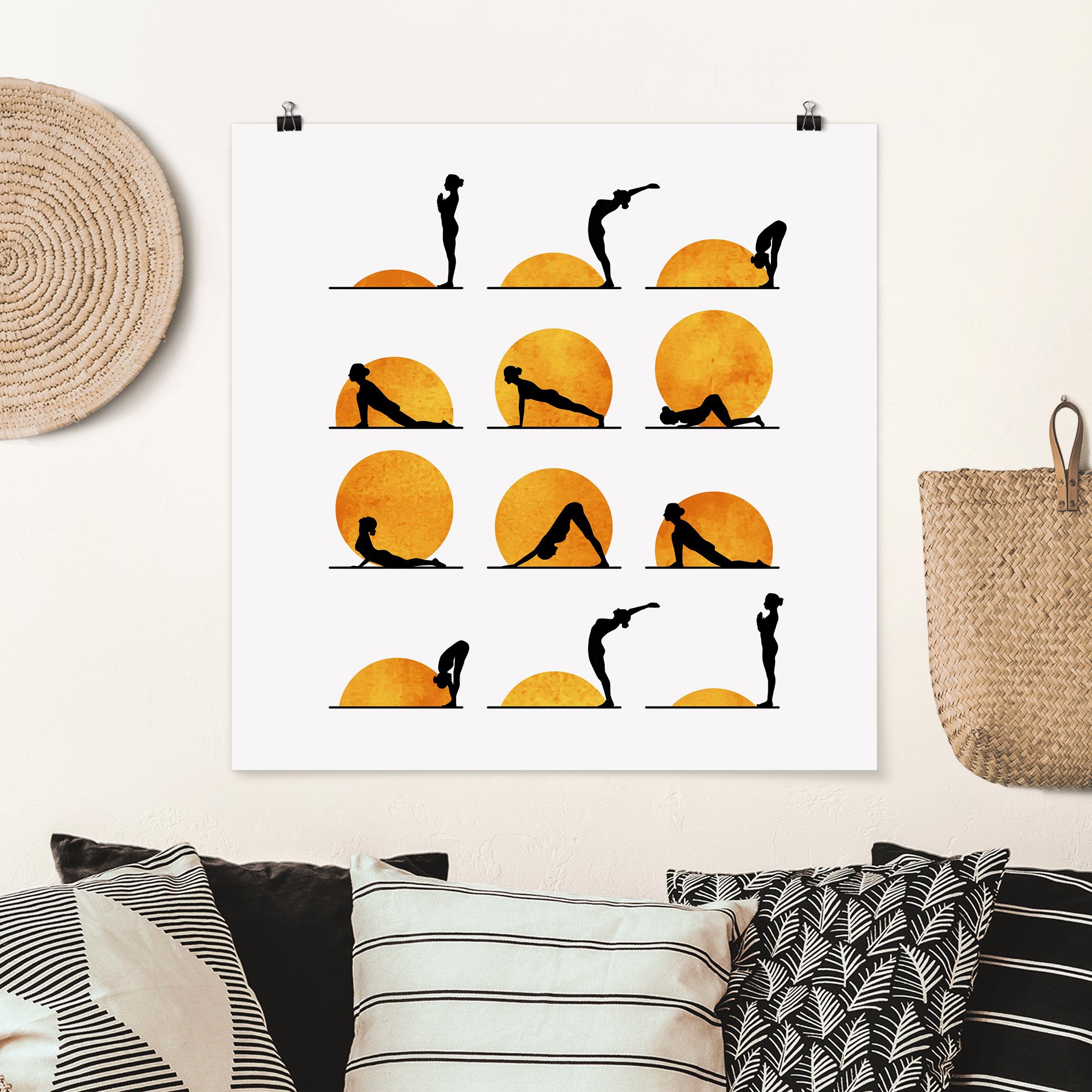 Poster Yoga - Der Sonnengruß