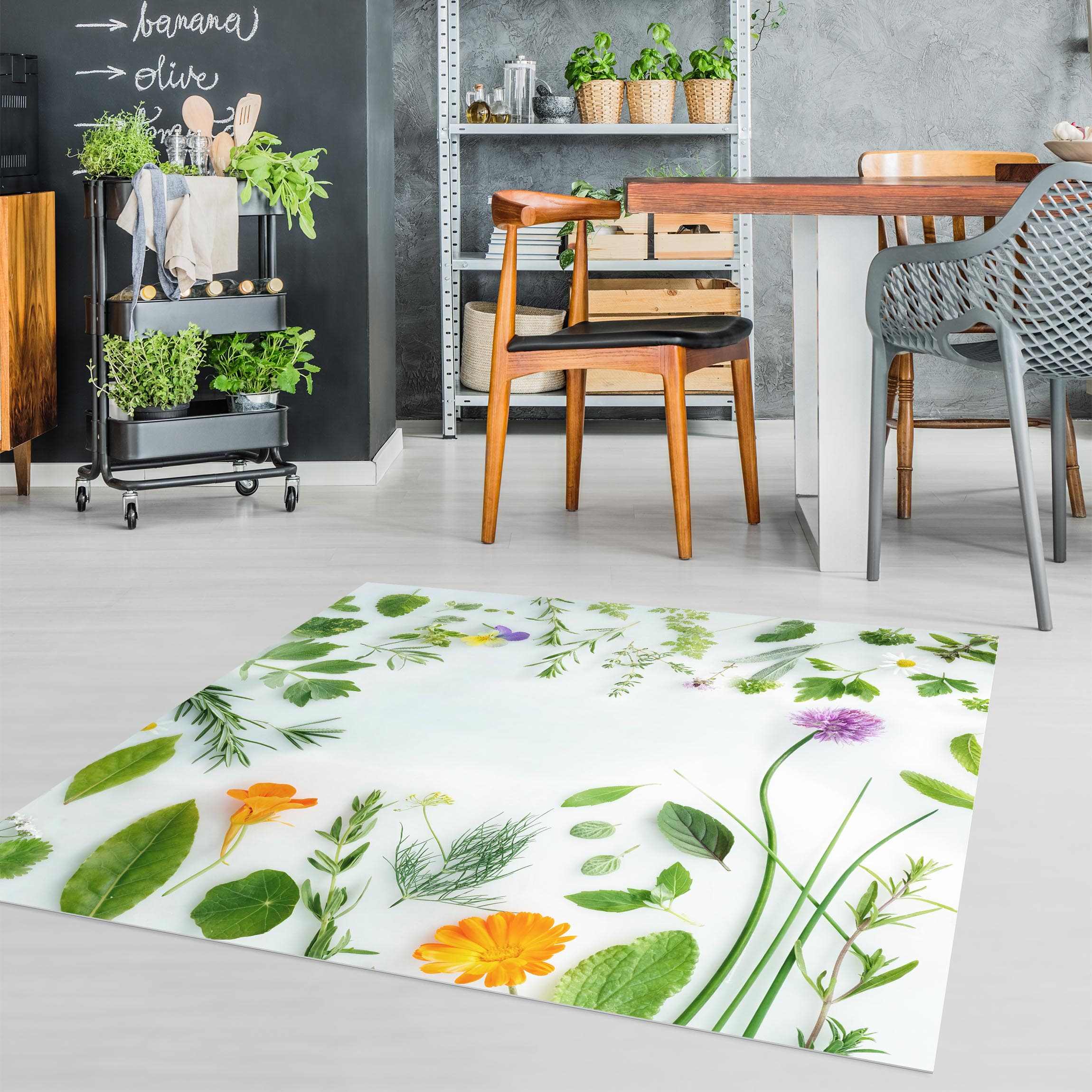 Vinylteppich Kräuter und Blüten