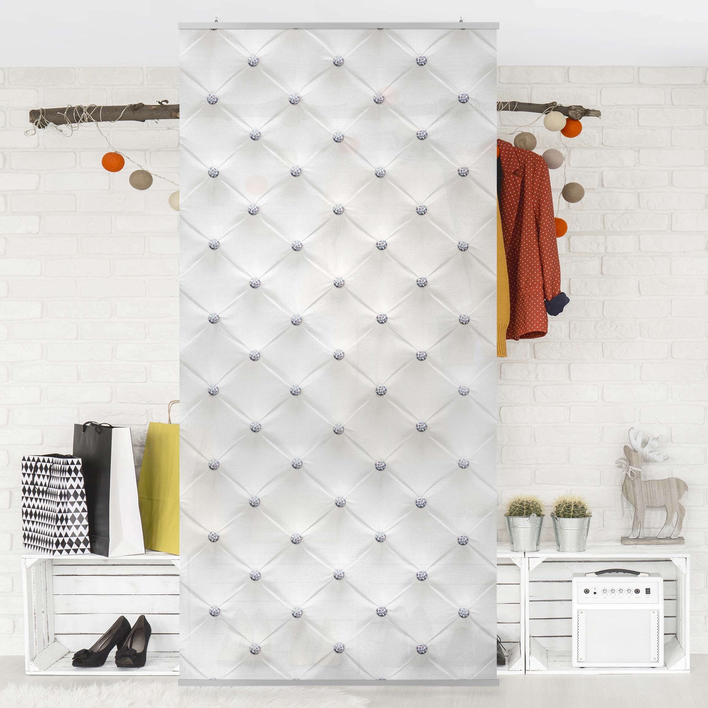 Raumteiler Diamant Weiß Luxus