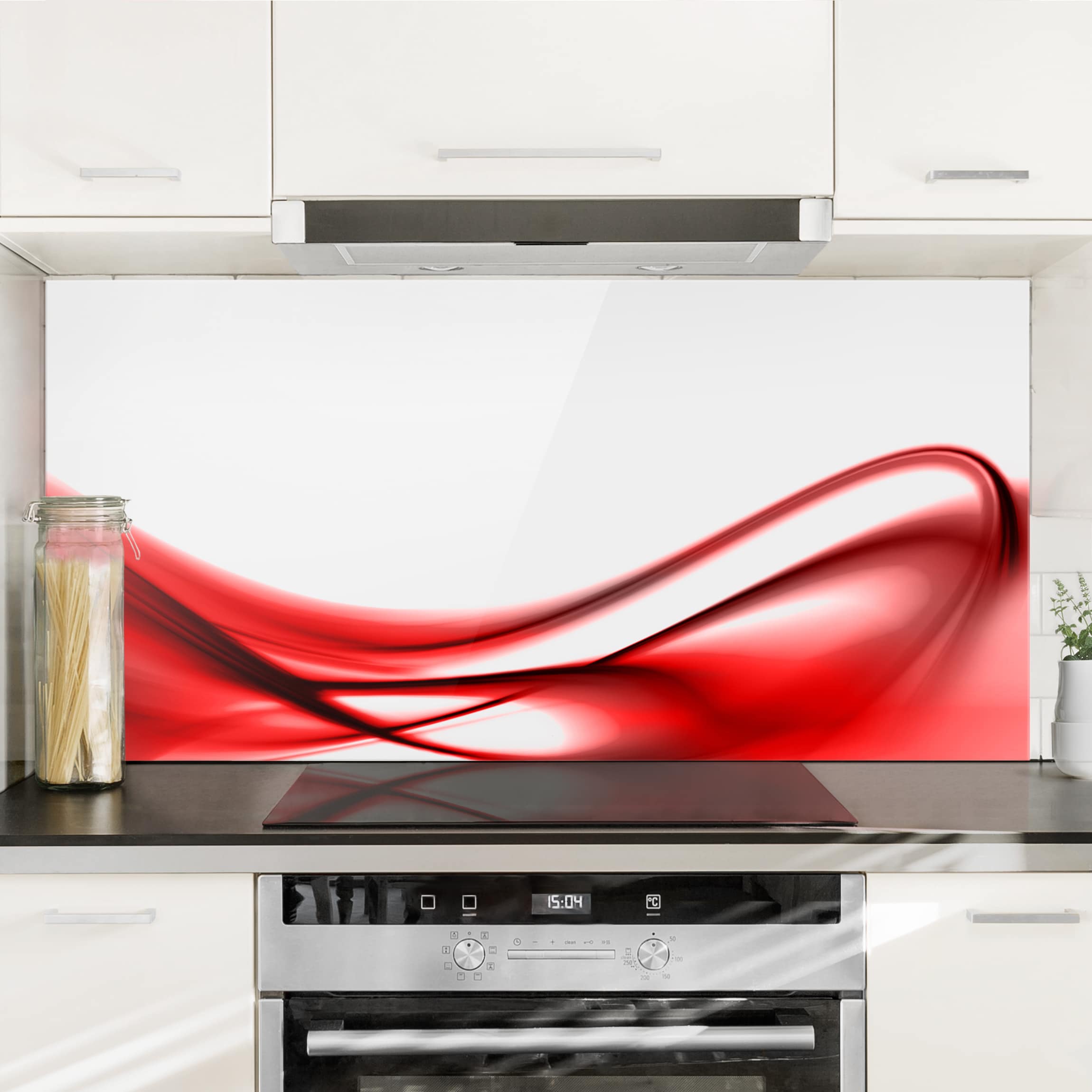 Glas Spritzschutz - Querformat 2:1 Red Touch